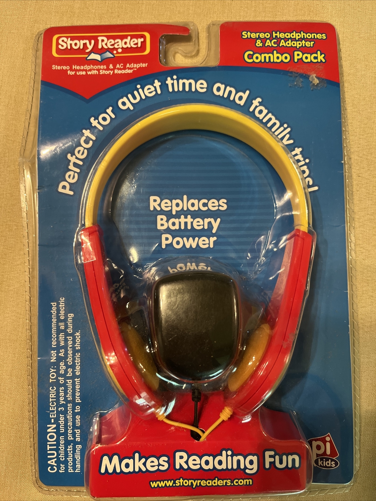 PI Kids Story Reader Stereo Headphones & AC Adapter Combo Pack NEW
