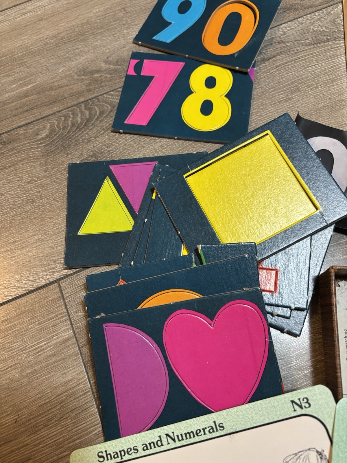 Vintage 1974 Edu-Cards Shapes & Numerals #3632 Educational School Homeschool