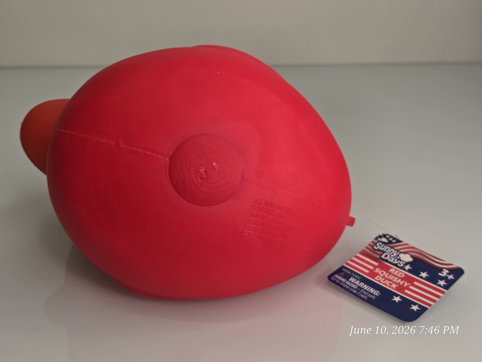 Sunny Days Jumbo Red Squishy Duck Stress Toy New Sealed