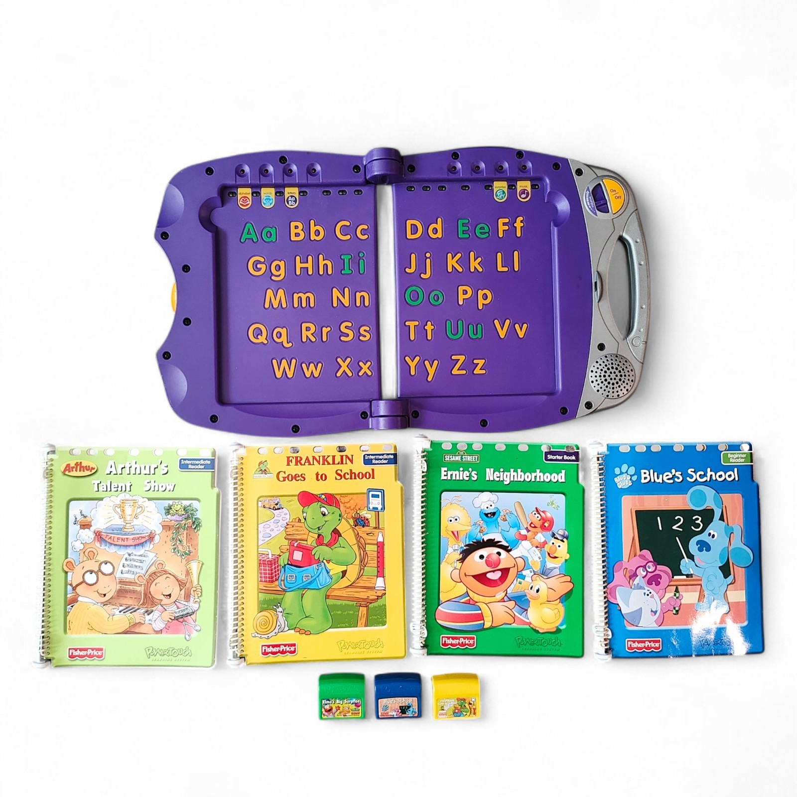 Fisher Price Power Touch Learning System Bundle 5 Books And Cartridges Works