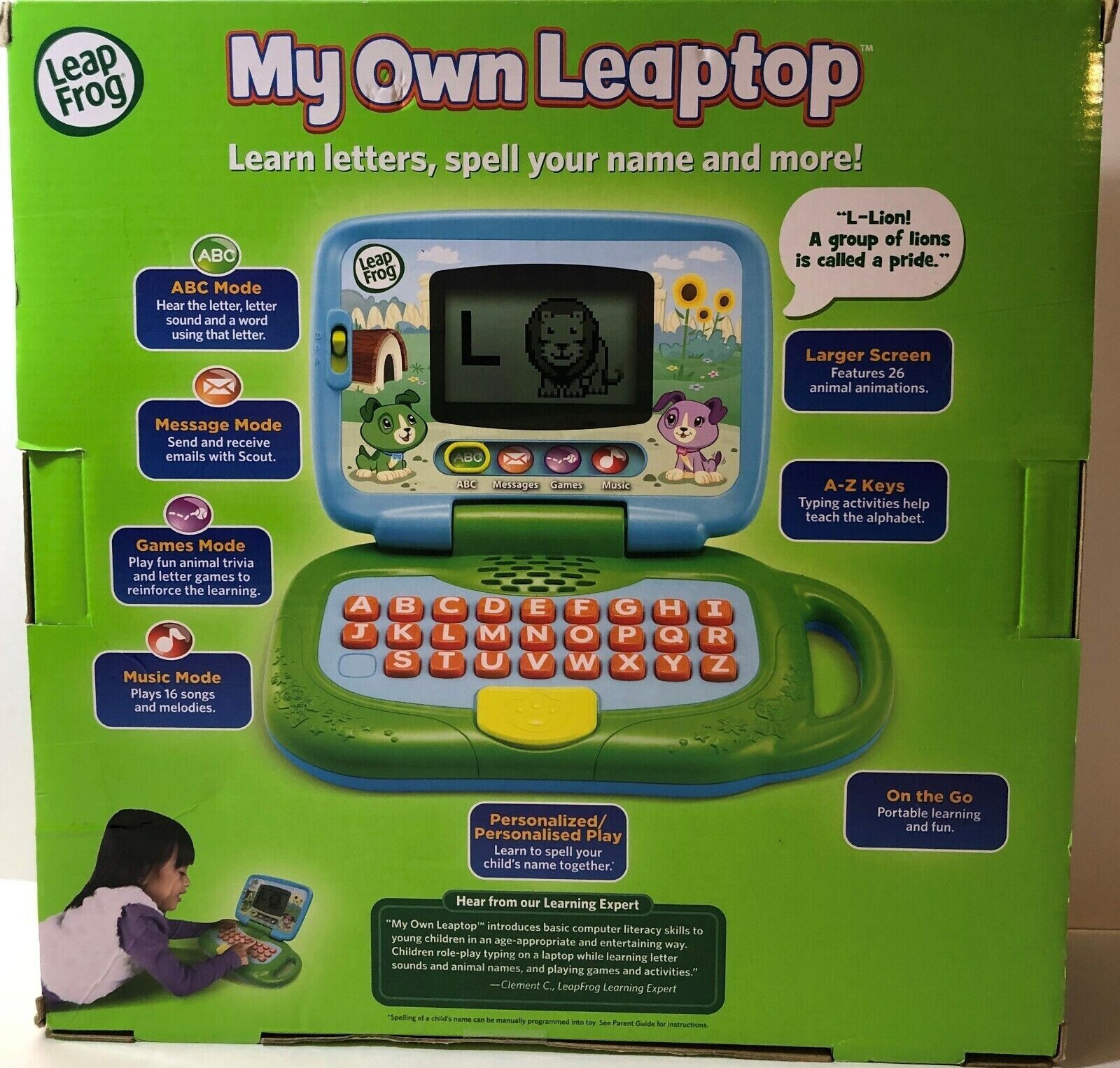 New Leap Frog My Own Leaptop Kids Laptop Computer Learning Educational (19150)