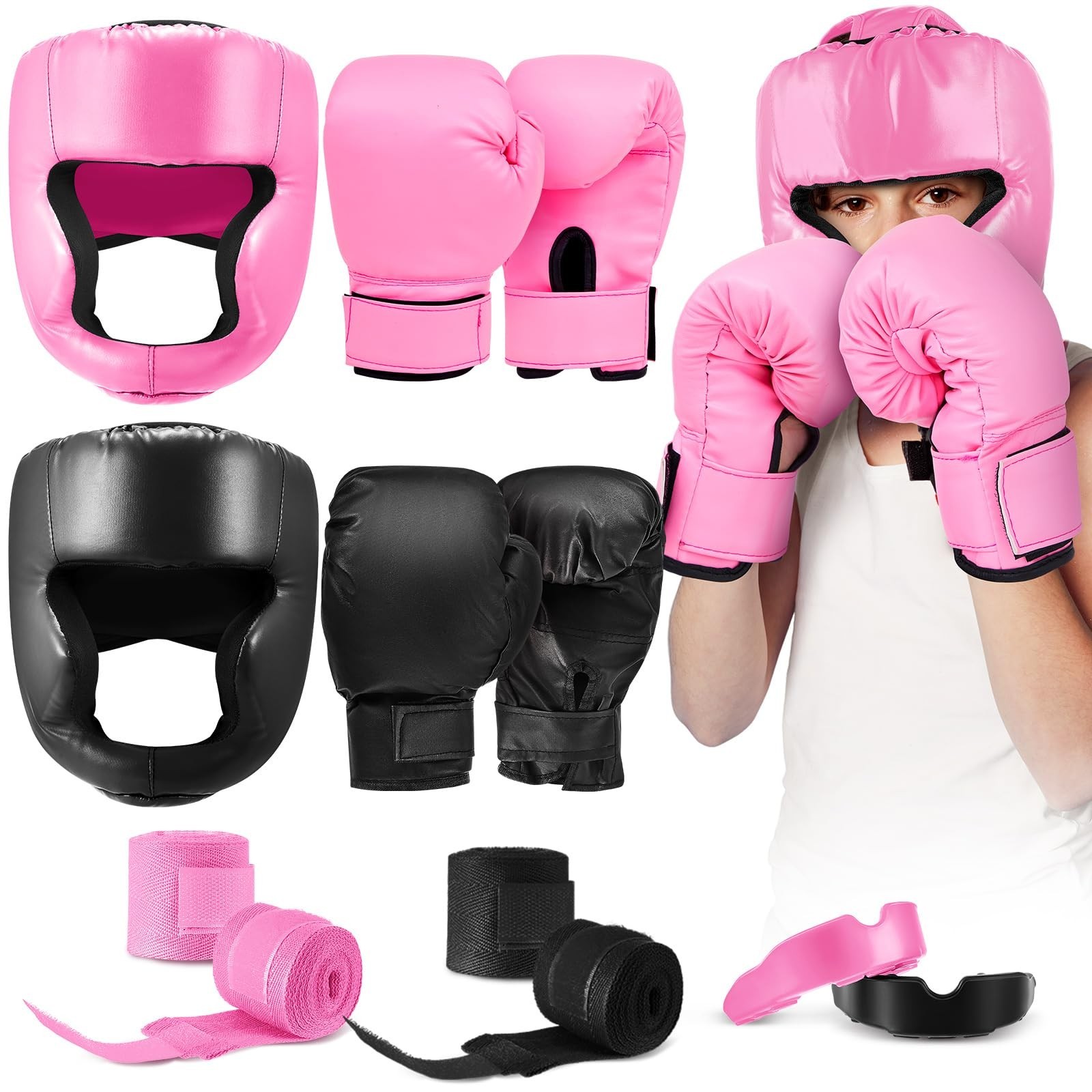Kanayu 12 Pcs Kids Boxing Equipment Set for Beginners Ages 6-18 Years Includi…