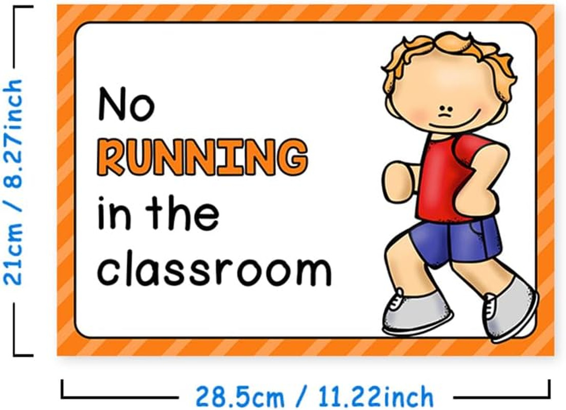 Zwttey 15 Pcs A4 Size Classroom Rules Educational Posters for Preschool, Homesho