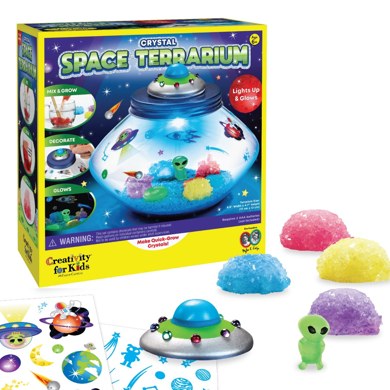 DIY Crystal Space Terrarium Kit – STEM Science Project for Kids 6+ – Fun Crystal