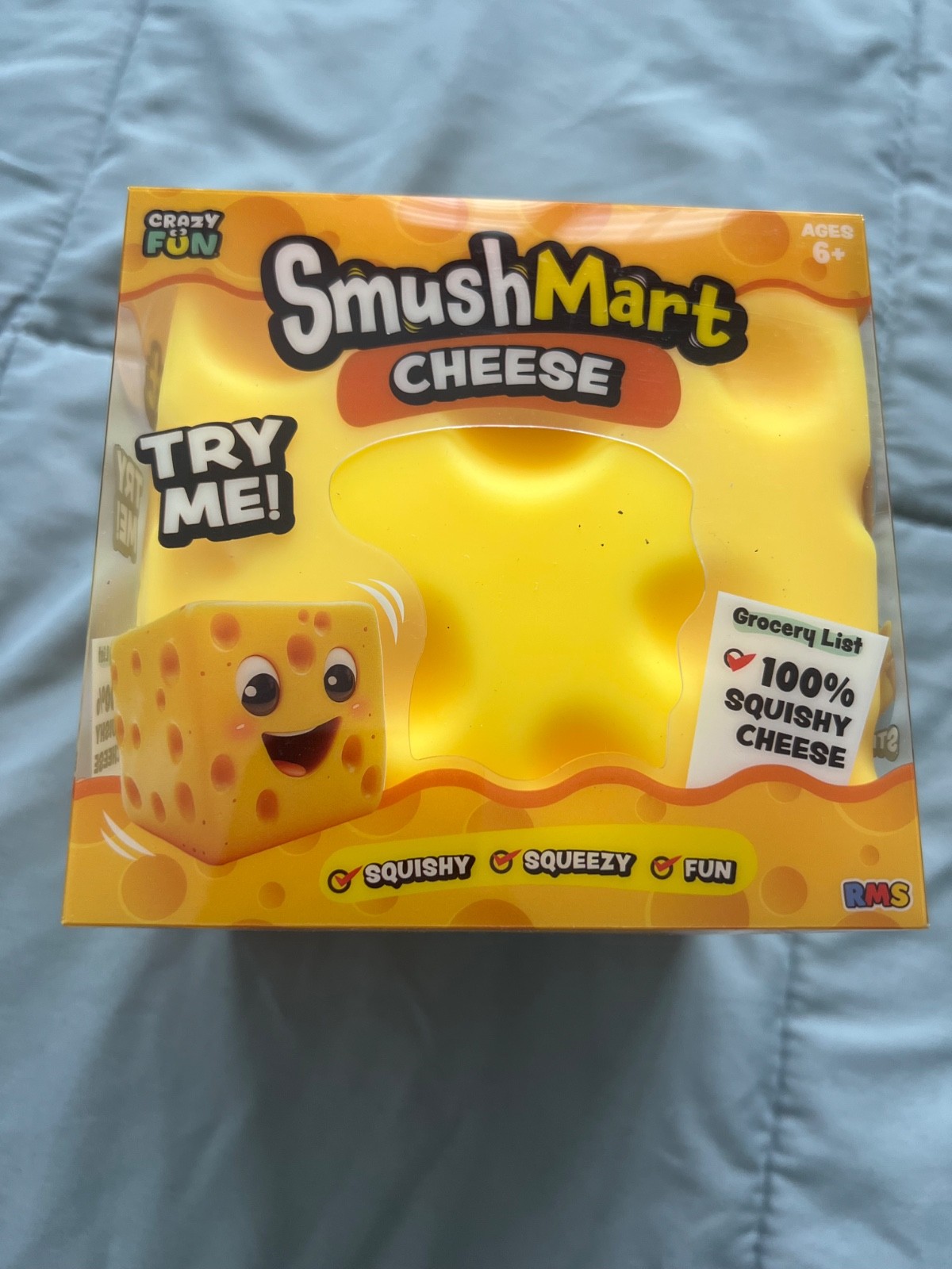 RMS Crazy Fun SmushMart Cheese Squishy Squeezy Stretch Sensory Toy TIK TOK VIRAL