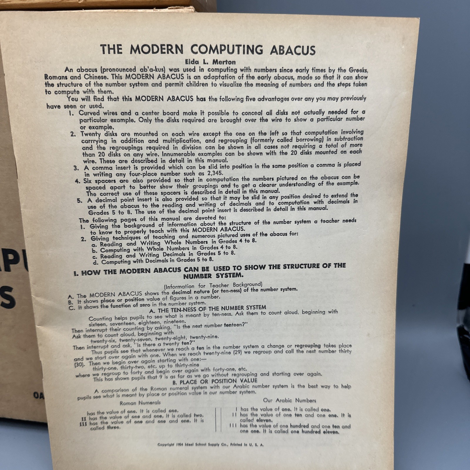 Rare IDEAL No. 748 MODERN COMPUTING ABACUS -1954 W/ Original Box And Instruction