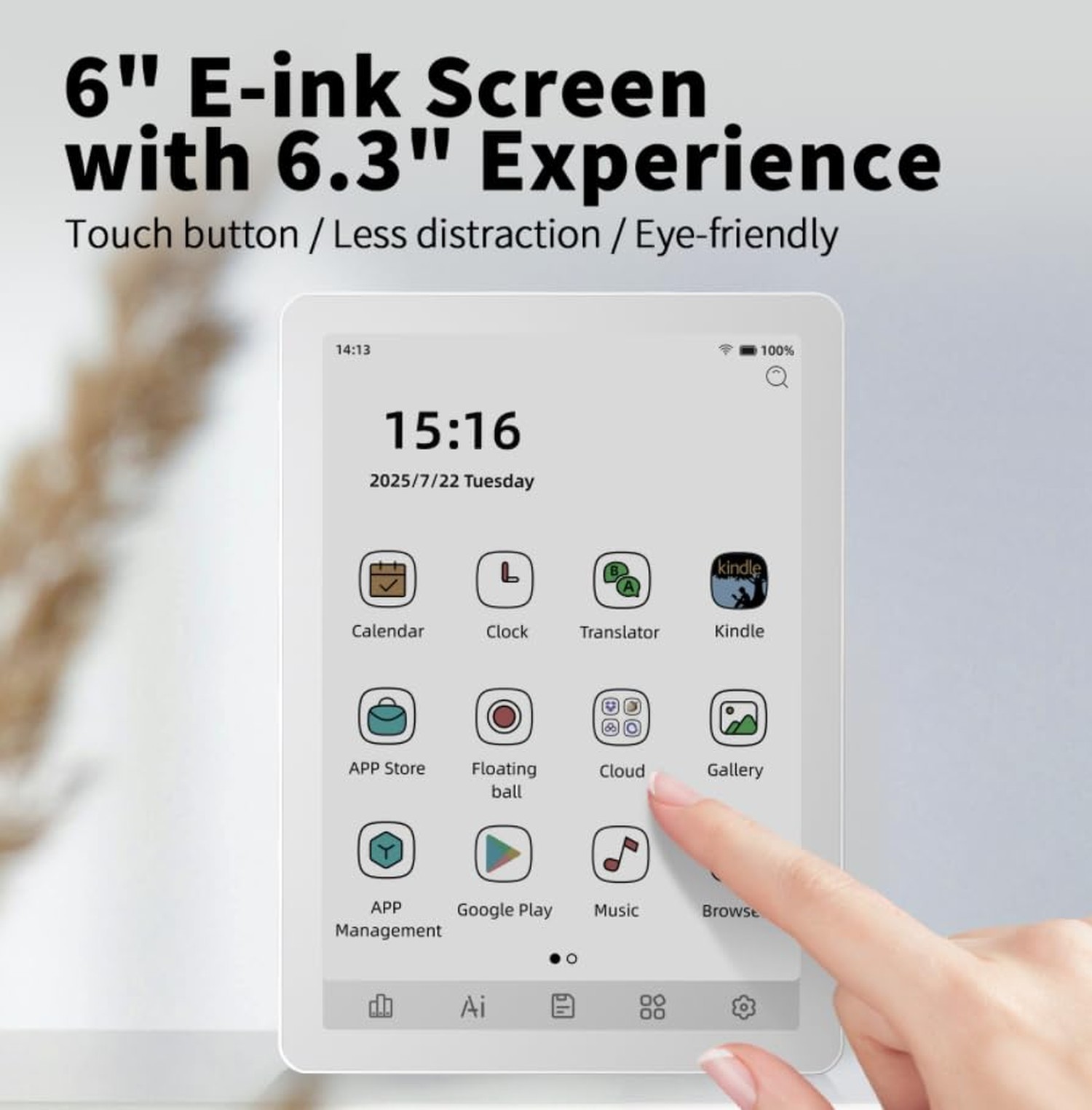 Bigme B6 Color Ebook Reader, 6 Inch e-Paper Tablet, 4GB+64GB Storage, Android…