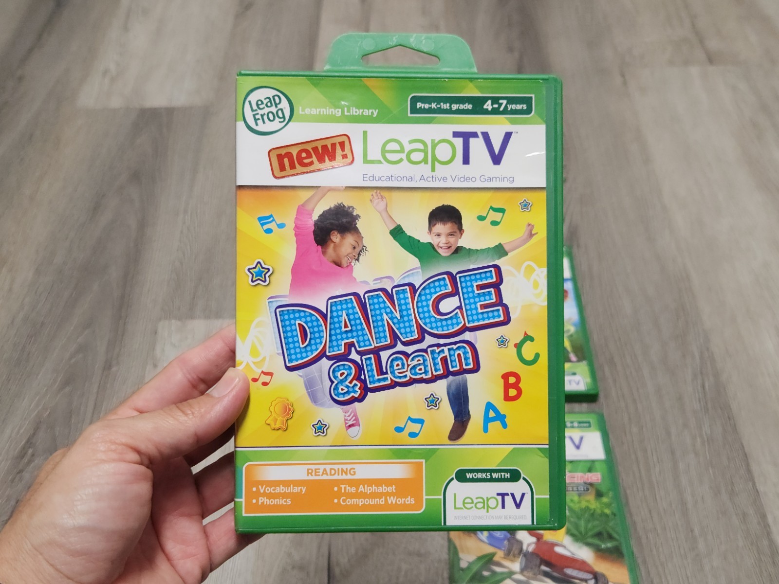Lot of 4 LeapFrog LeapTV Games – Spider Man, Sports,Dance & Learn, Kart Racing