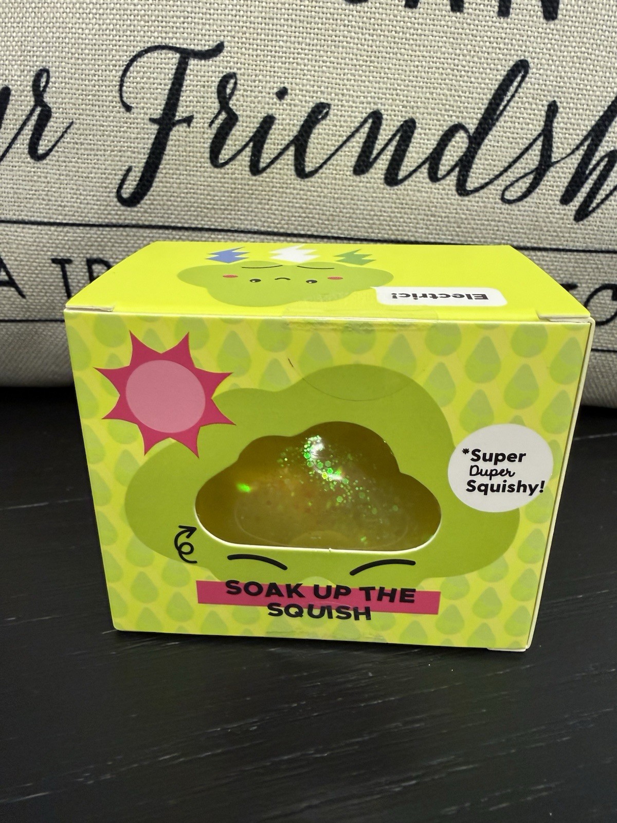 NEW J’Adore Glitter Cloud Super Duper Squishy Tactile Squeeze Toy LIME GREEN