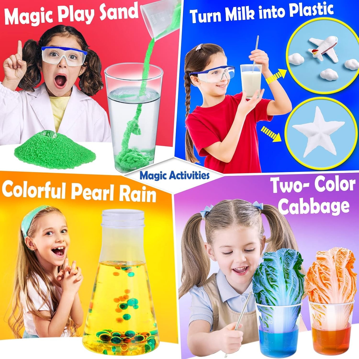 60+ Science Experiments Kits for Kids, Boys Girls Toys Gifts, Science Lab S.T.E.