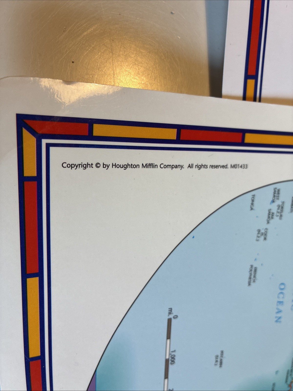 Set of 2 Houghton Mifflin Countries World Double Side Map 11”x17”, Downtown DC