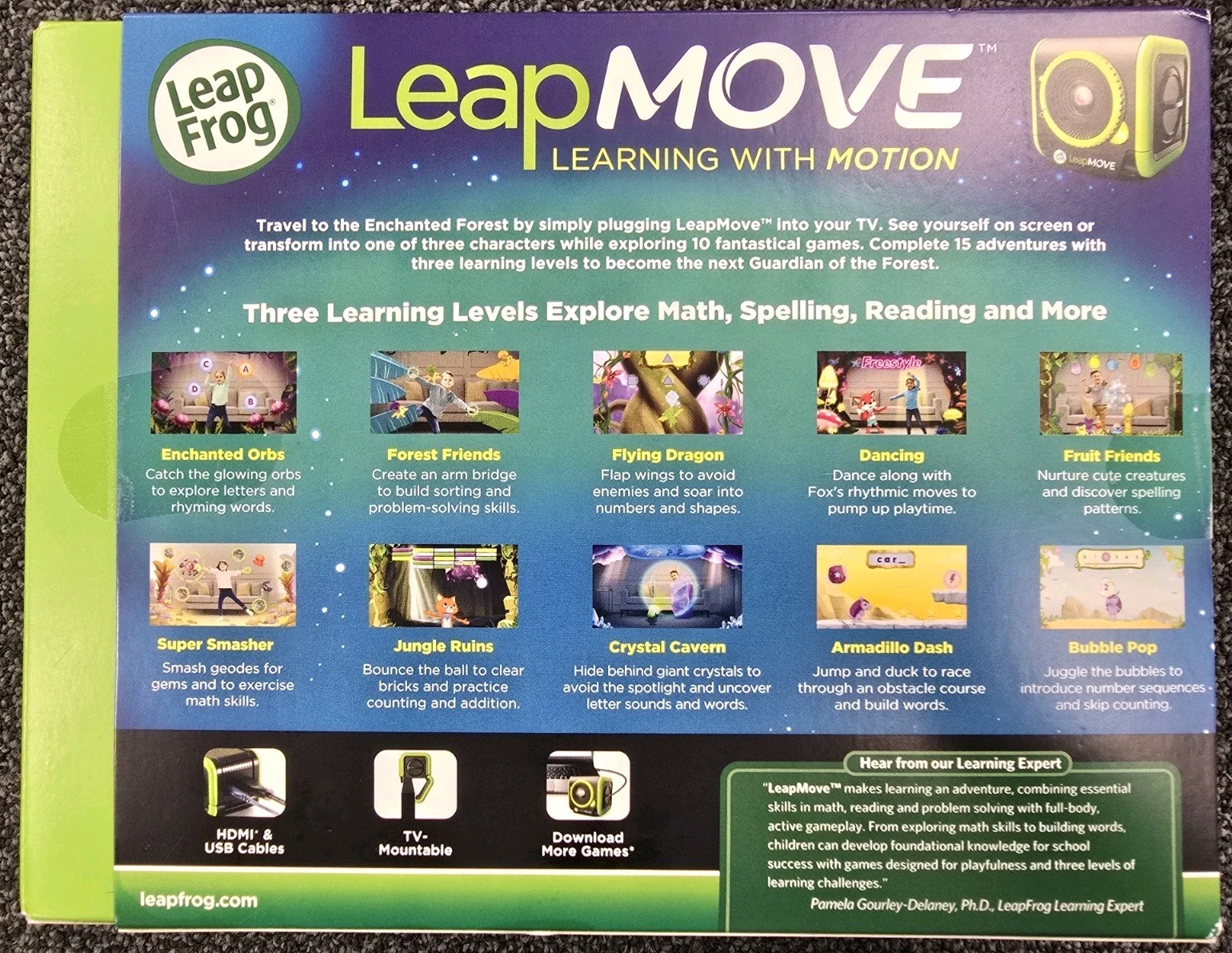 NEW LeapFrog LeapMove Gaming Console Motion-Based Learning 25 Preload Games