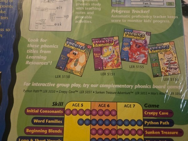 SEALED! Learning Resources Python Path Phonics CD-ROM Software LER 5150 Win/Mac
