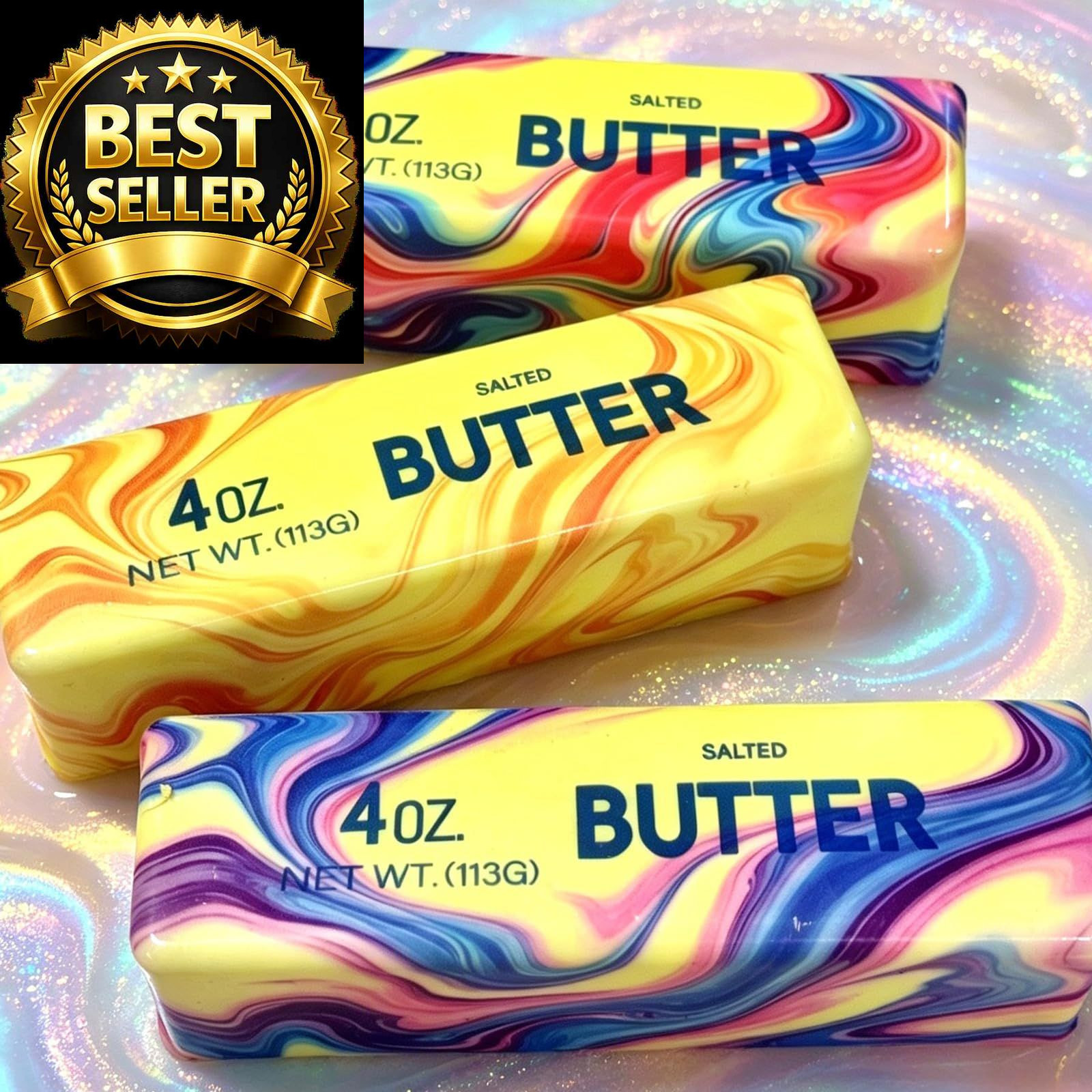 Butter Stick Fidget Toy, Slow Rebound Cute Squeeze Colourful-2pcs-a