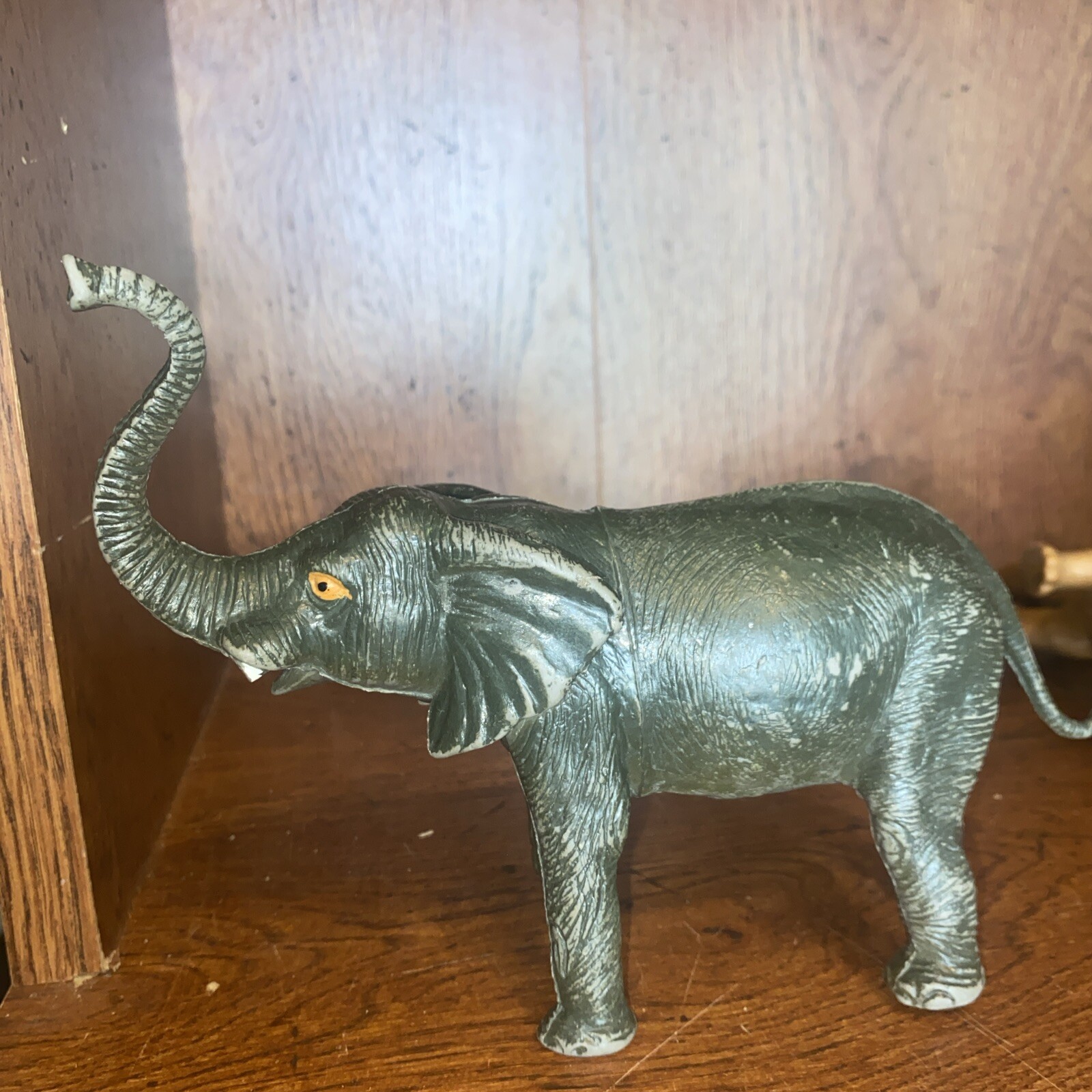 Vintage 1987 Elephant Toy Animal Figure Hard Rubber Made In China 9.5″ Long