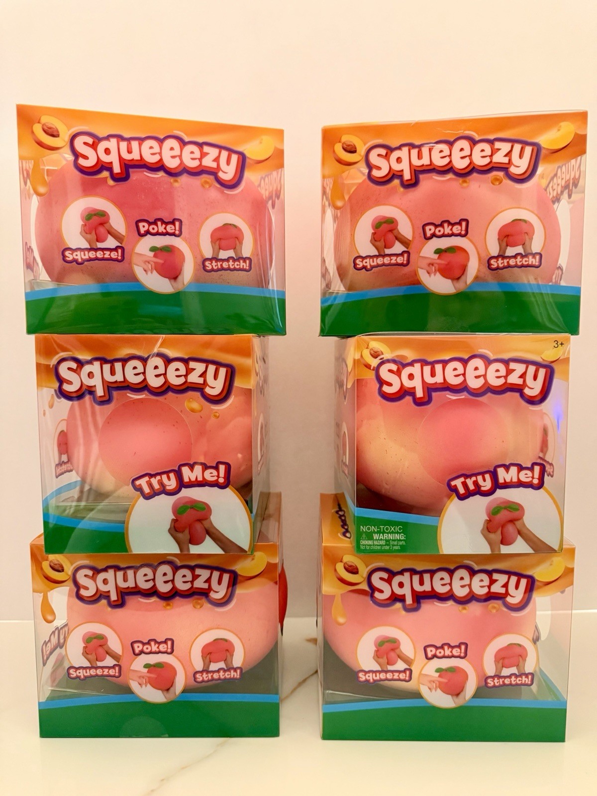 TikTok Viral Toymendous Jumbo Squeeezy PEACH Squishy Sensory Toy