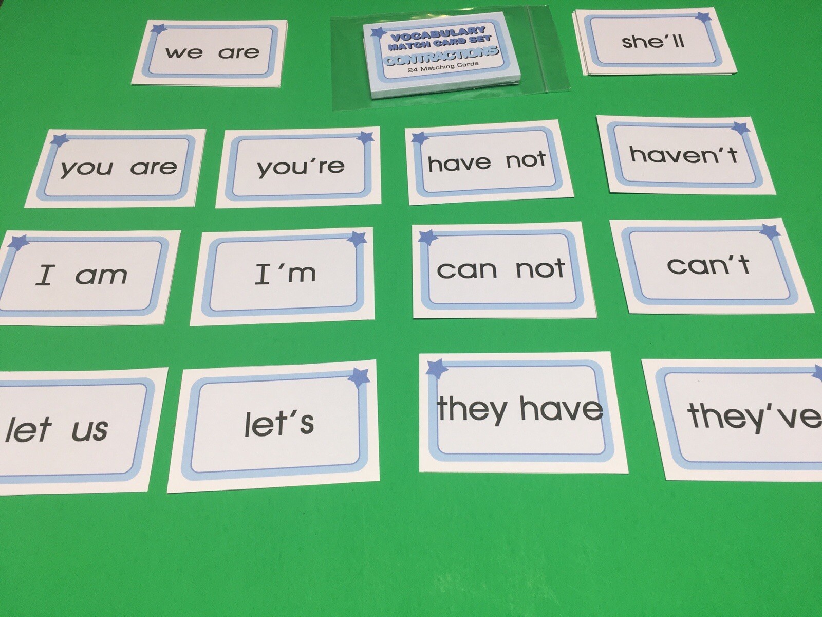 Contractions – Learning Flash Cards For Kids – Educational