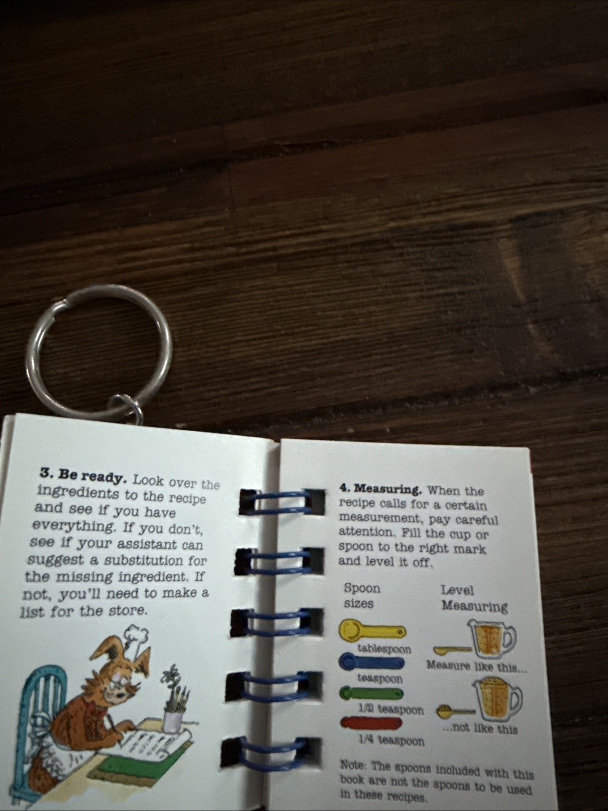 Vintage 1998 Basic Fun Klutz Mini Book Keychain Kids Cooking Book Miniature Used