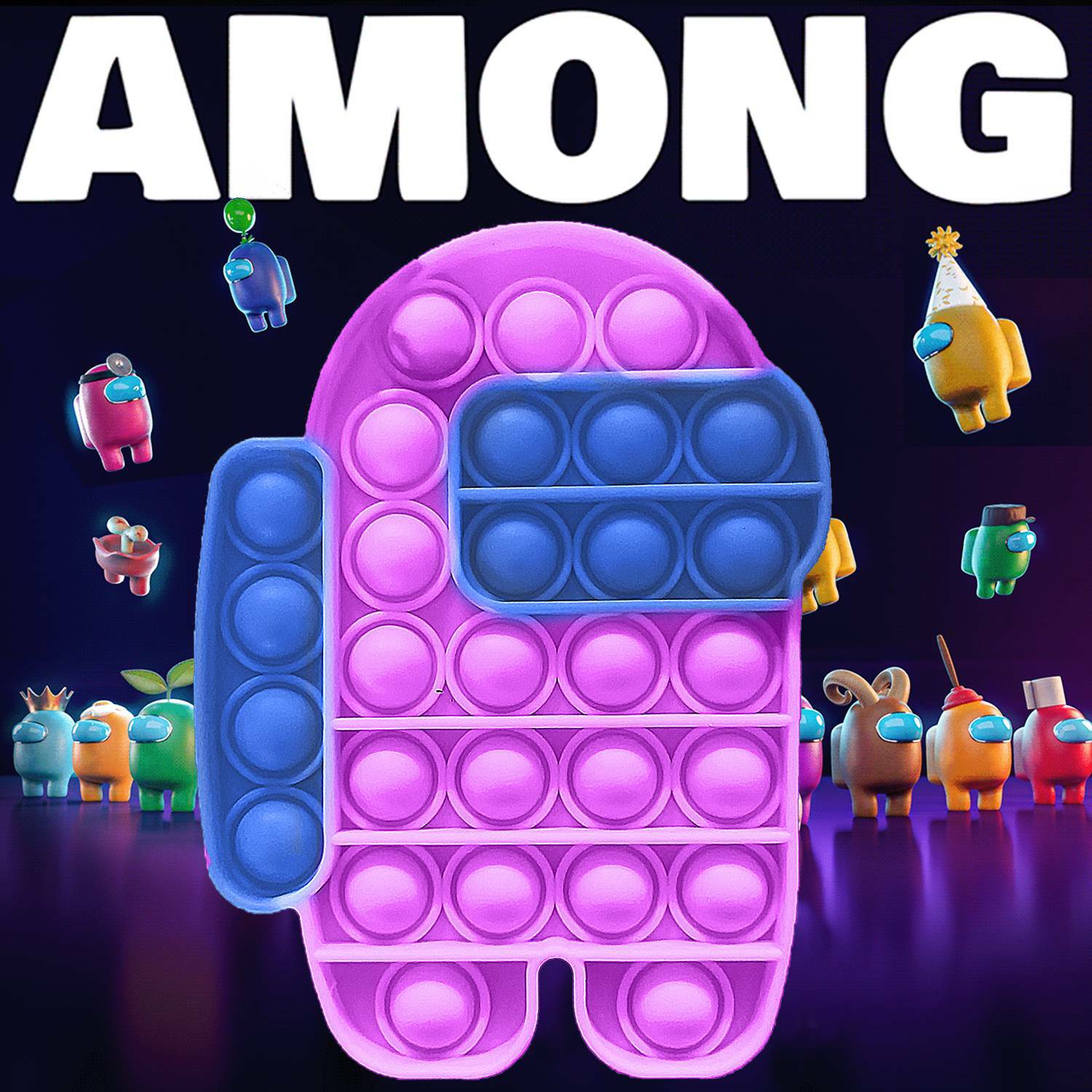 Among us Push Pop Silicone Sensory Fidget Toy Anti-Anxiety Stress Bubble IT Game