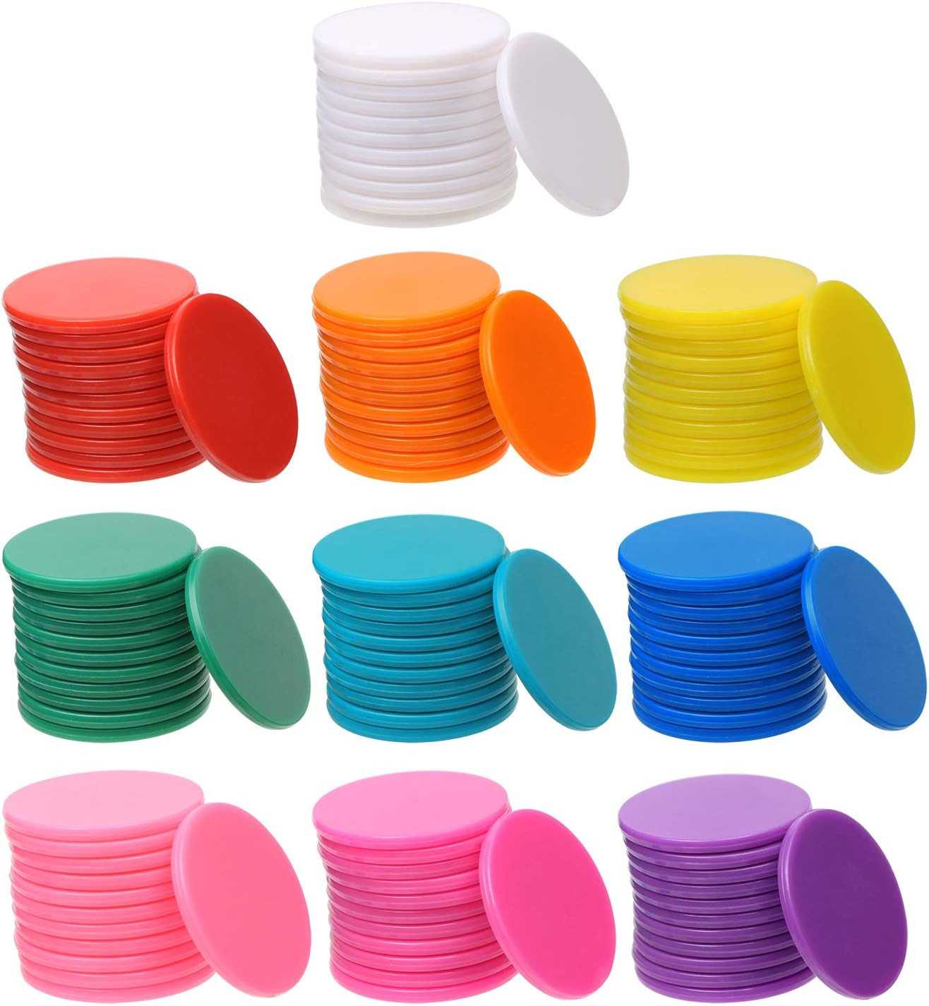10 Colors Small Plastic Learning Counters Disks Chip Counting Discs Markers for