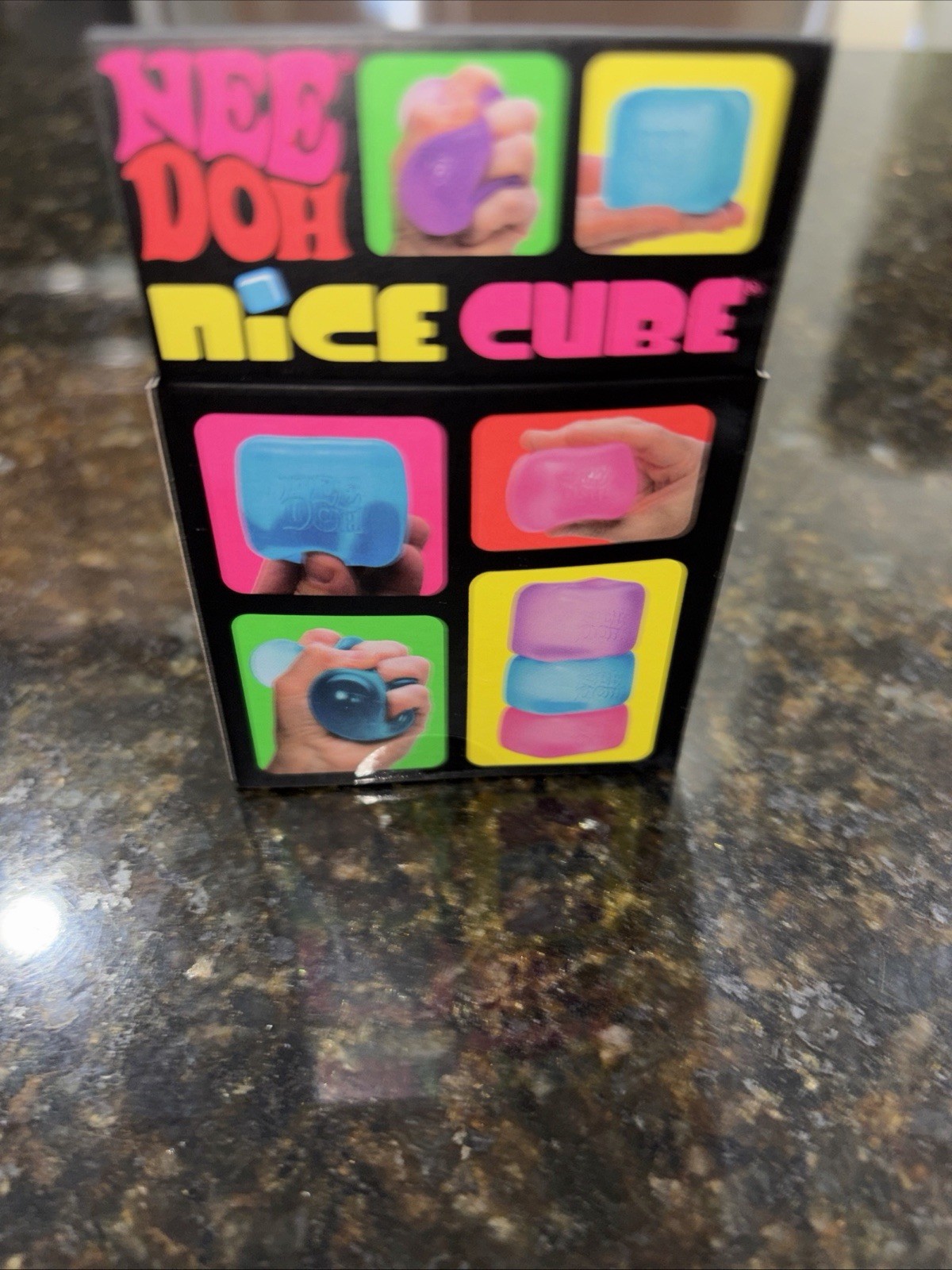Nee Doh Nice Cube Schylling Super Solid Squish Toy Blue And Pink