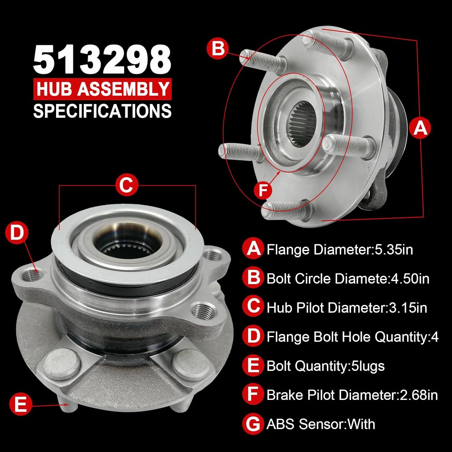 Fits 08-15 Nissan Rogue Front Wheel Bearing Hub & 8pc Lower Control Arm Kit
