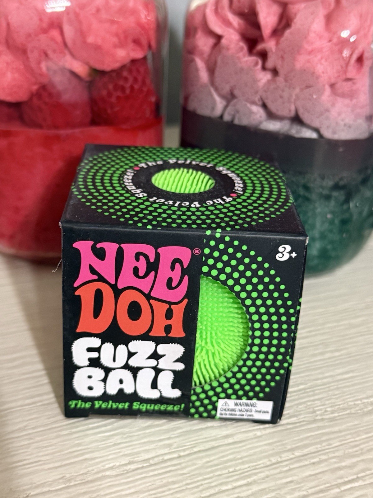 NEW Green Needoh FUZZ BALL Nee Doh Squishy Fuzzball AUTHENTIC US Squeeze Squish