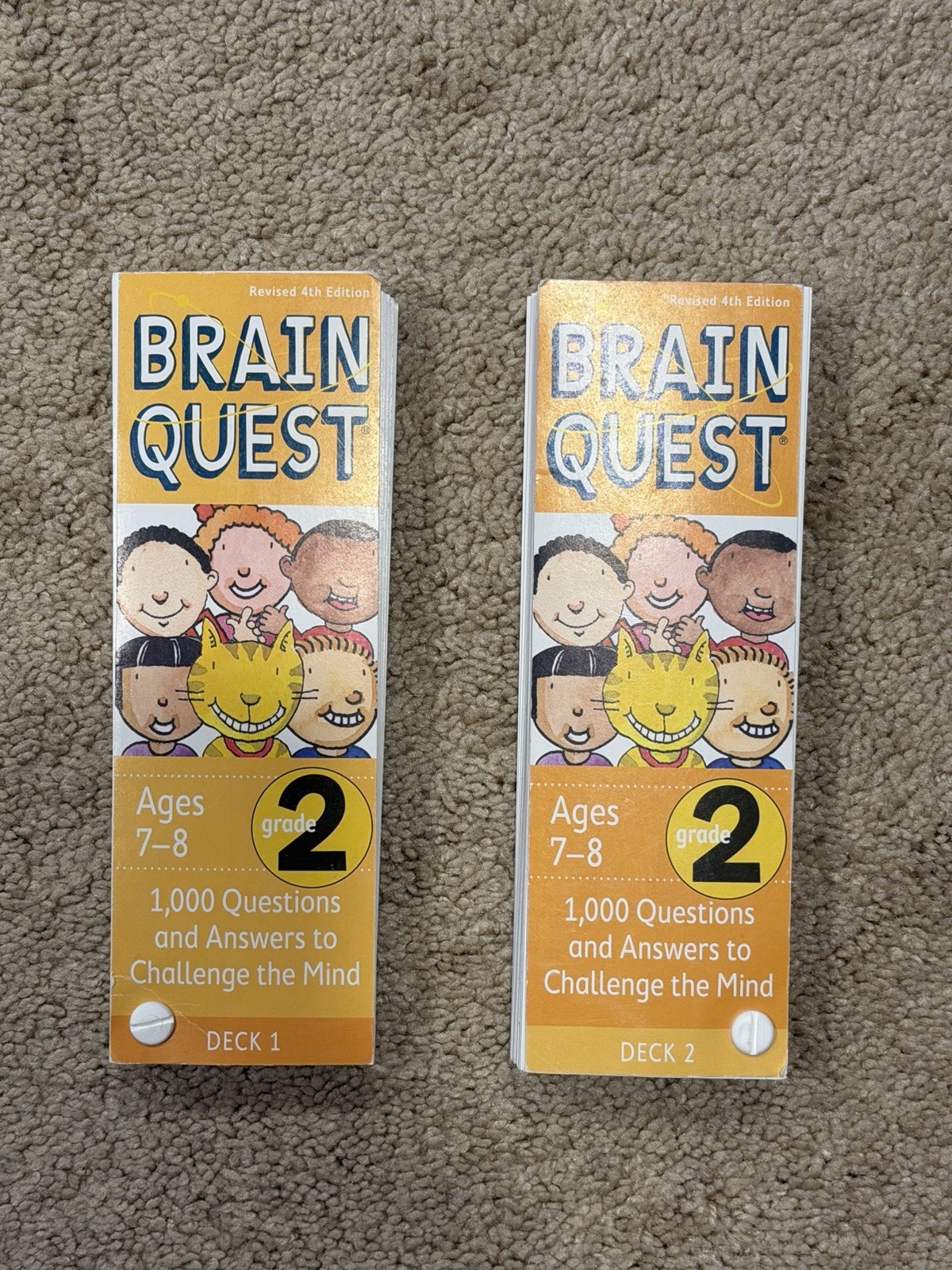 BRAIN QUEST CARDS 2nd Grade 1000 Q&A to Challenges the Mind Ages 7-8 Deck 1 & 2