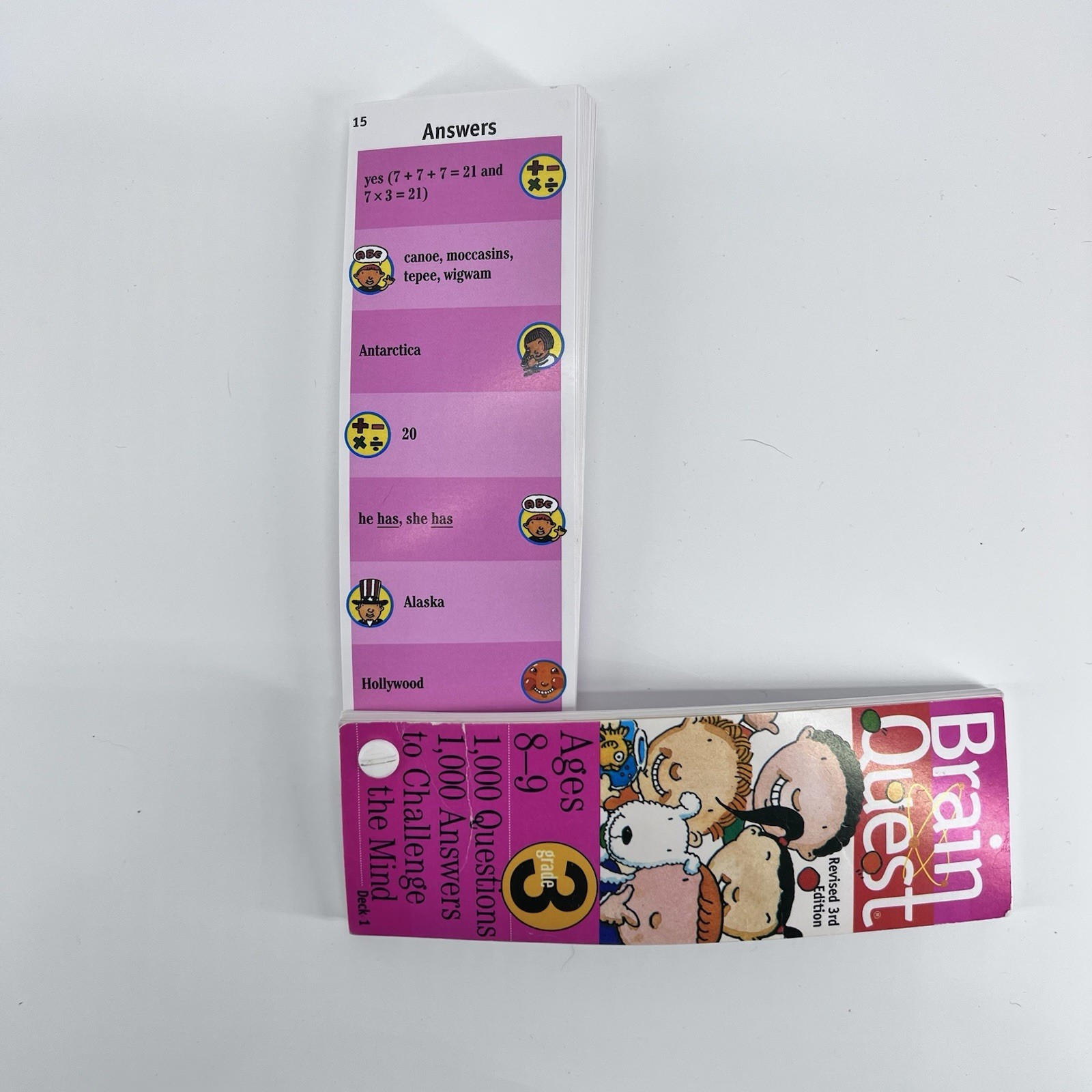 Brain Quest Grade 3 / Ages 8-9 ~ 1,000 Questions & Answers- Workman 2 Deck