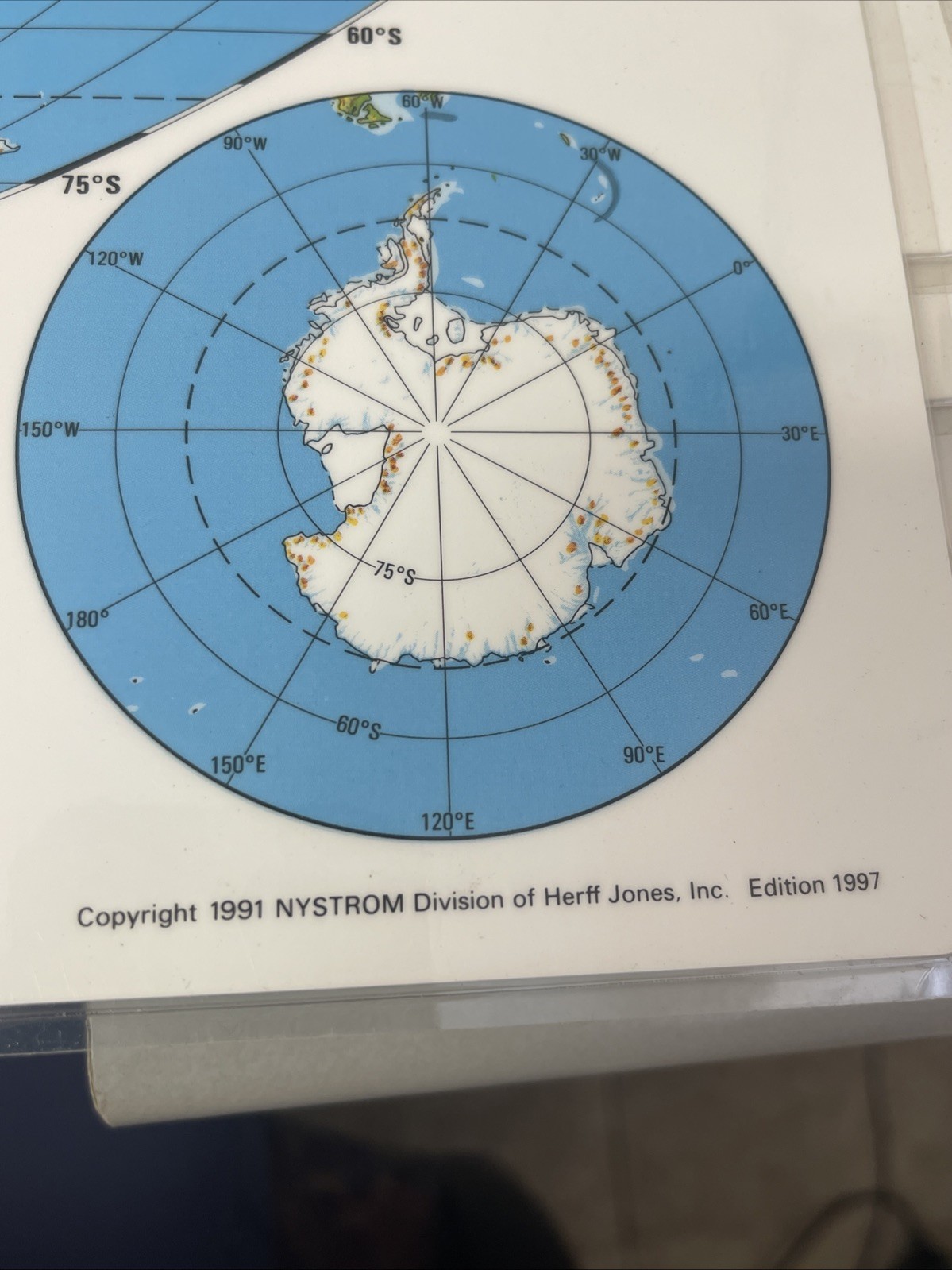 NYSTROM MAPS -WORLD # 2HG99- DOUBLE SIDED LAMINATED 22.5X17.5