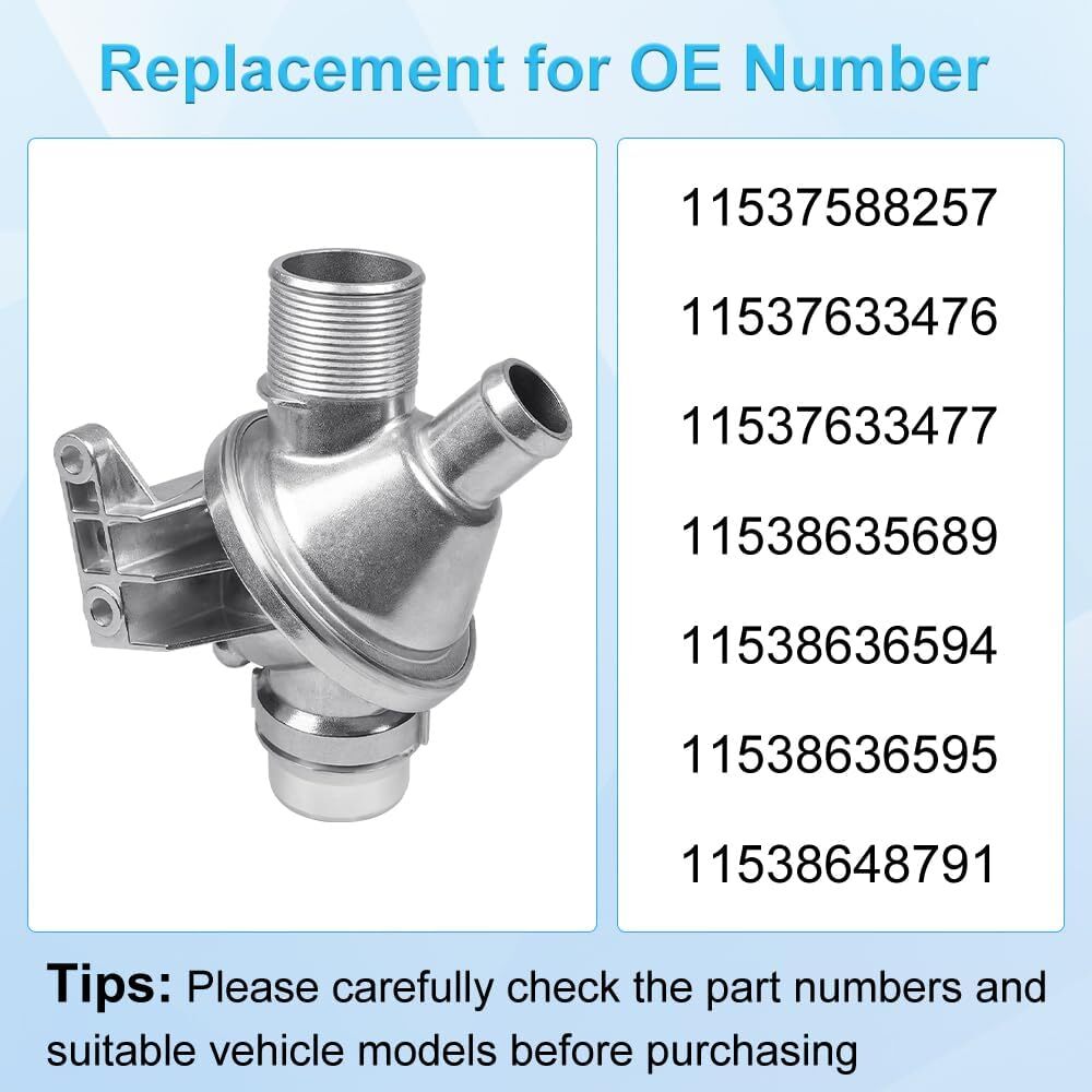 Aluminium Engine Coolant Thermostat Housing Compatible with 2012-2016 BMW 220i
