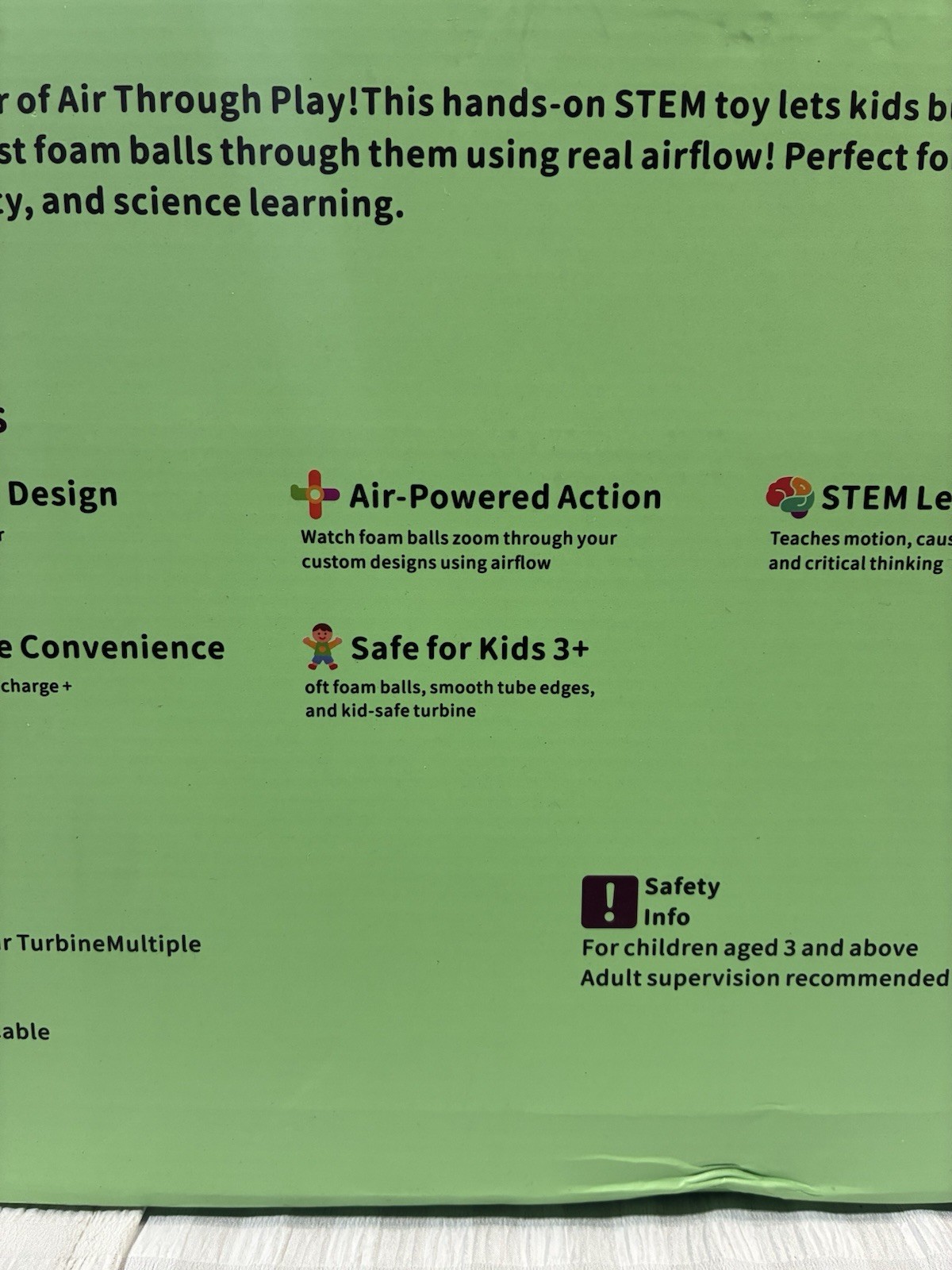 STEM Air-Powered Building Toy Kit w/ 30 Foam Balls Educational Kids Science, New