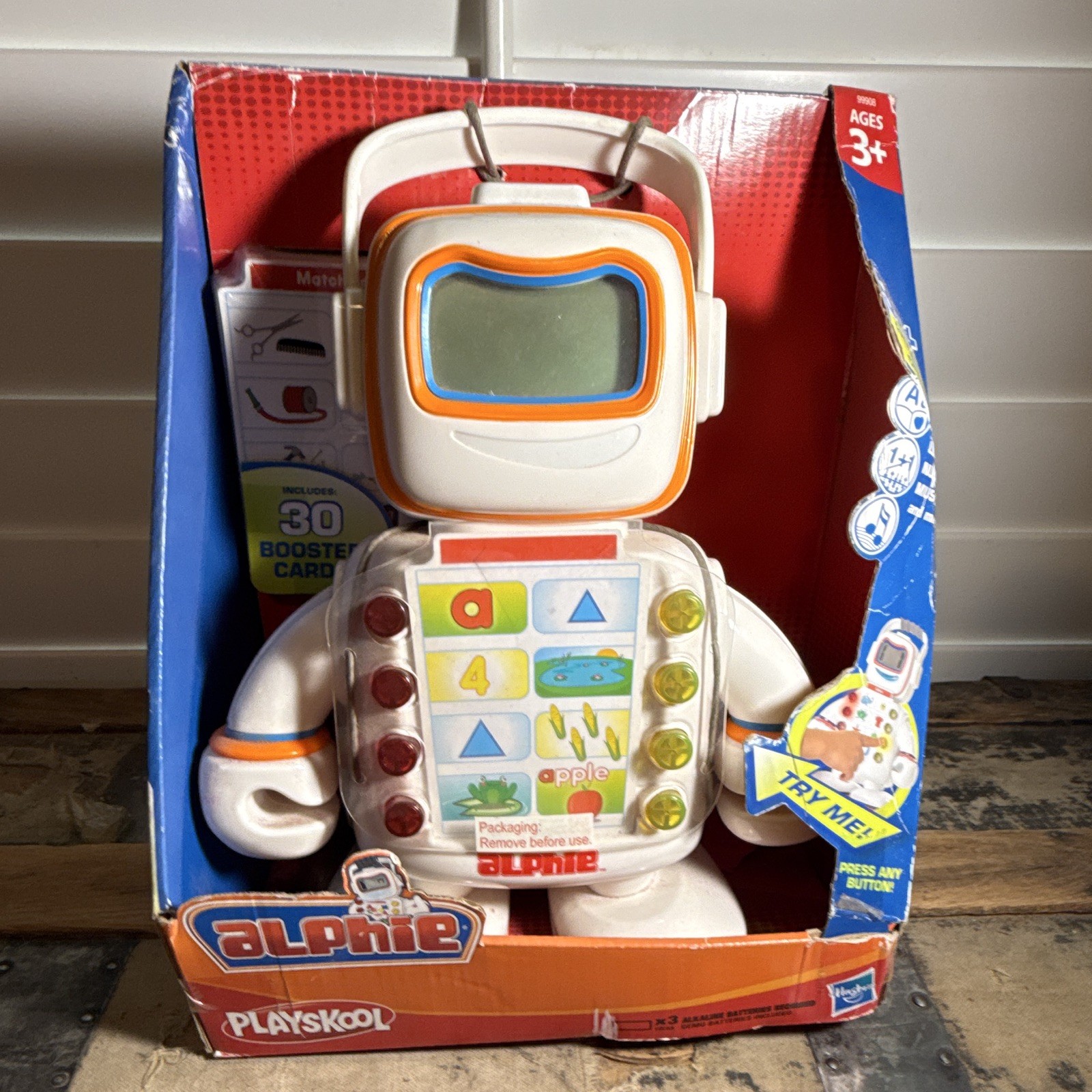 Playskool Alphie Electronic Learning Robot w/ Booster Cards Vintage 2011 3+