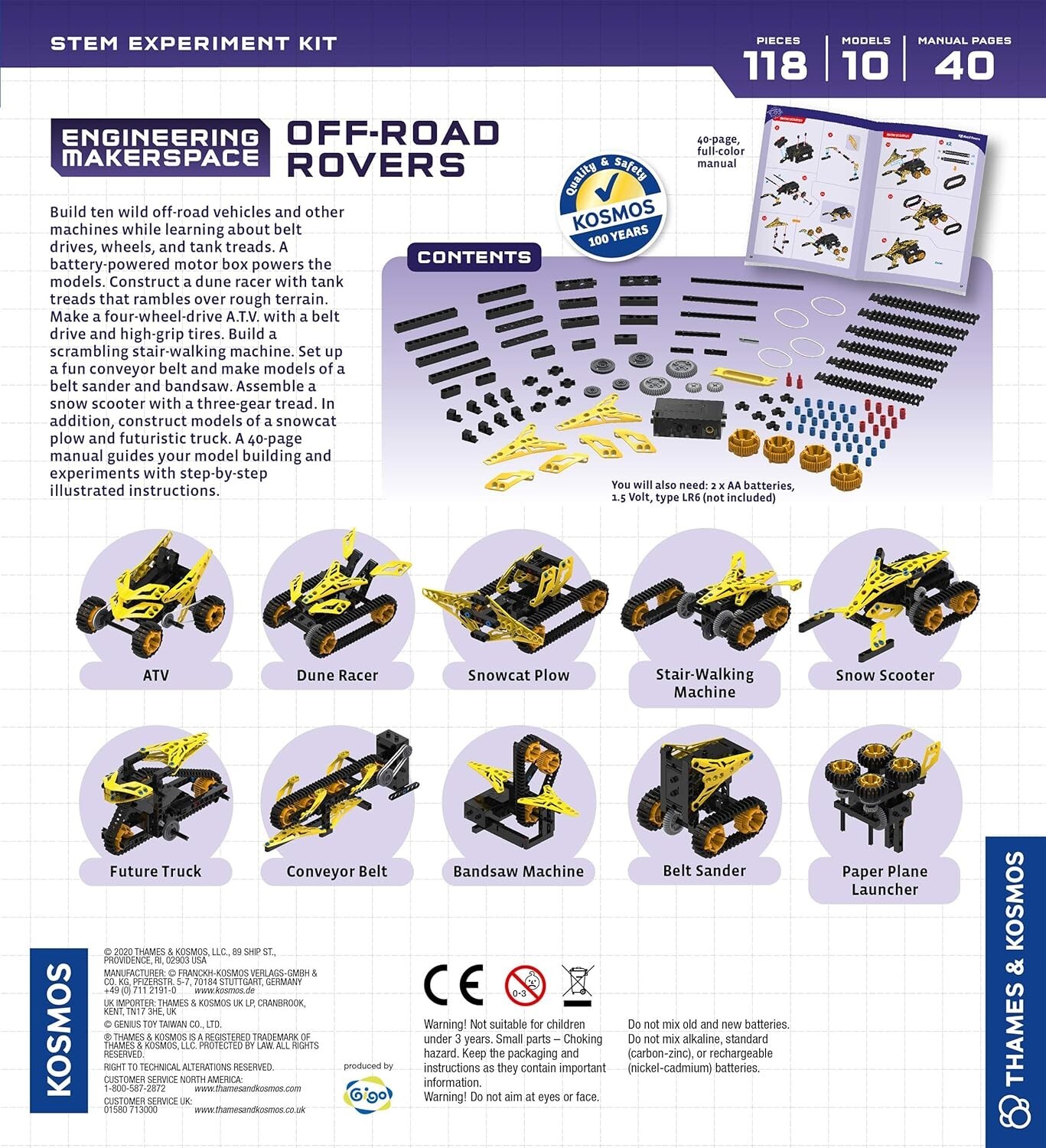 Thames & Kosmos Off-Road Rovers Engineering Makerspace Build 10 Vehicles STEM
