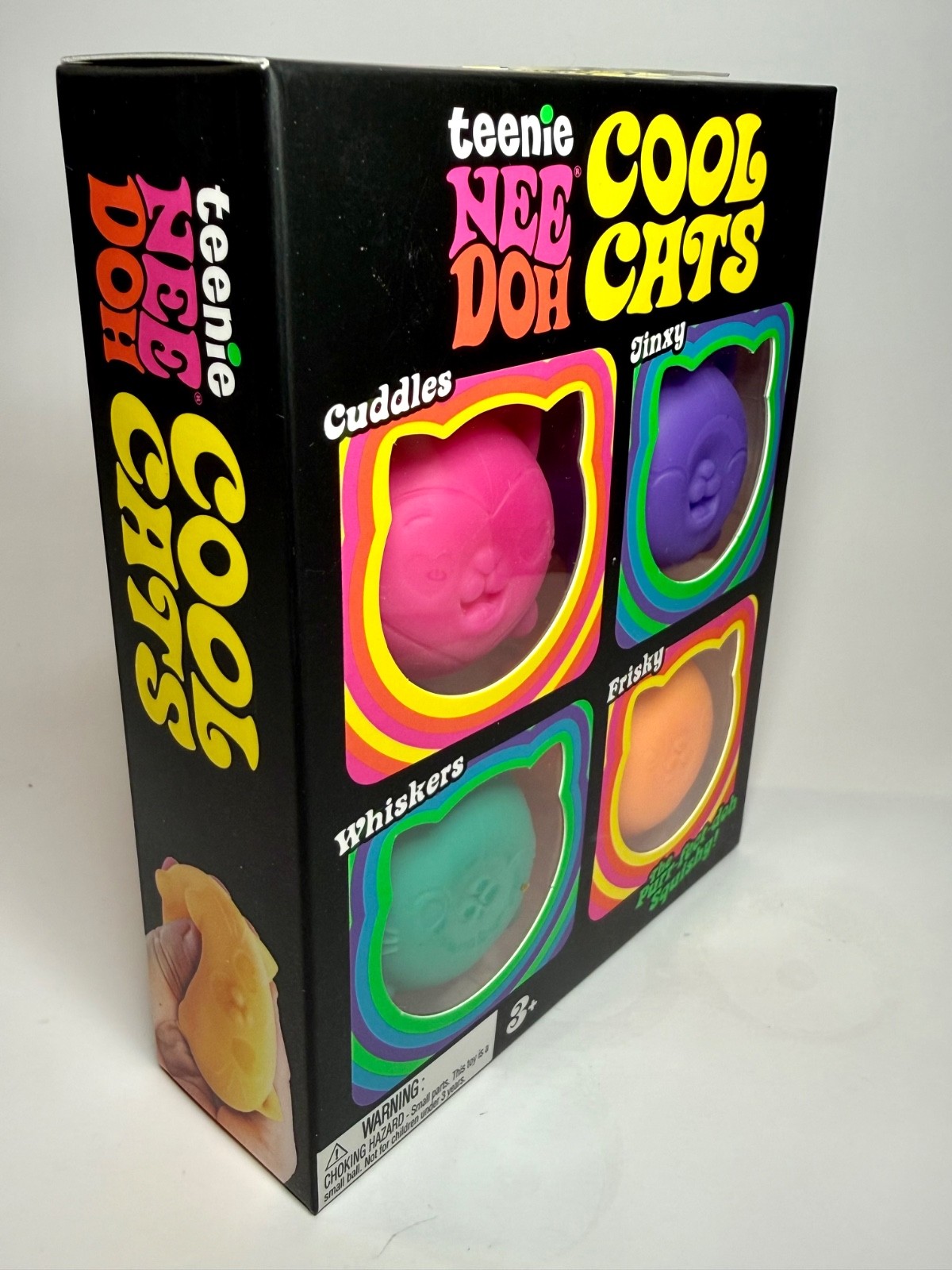 Authentic NeeDoh Teenie Cool Cats 🐱 4-Pack Viral Squishy Fidget Toys RARE!