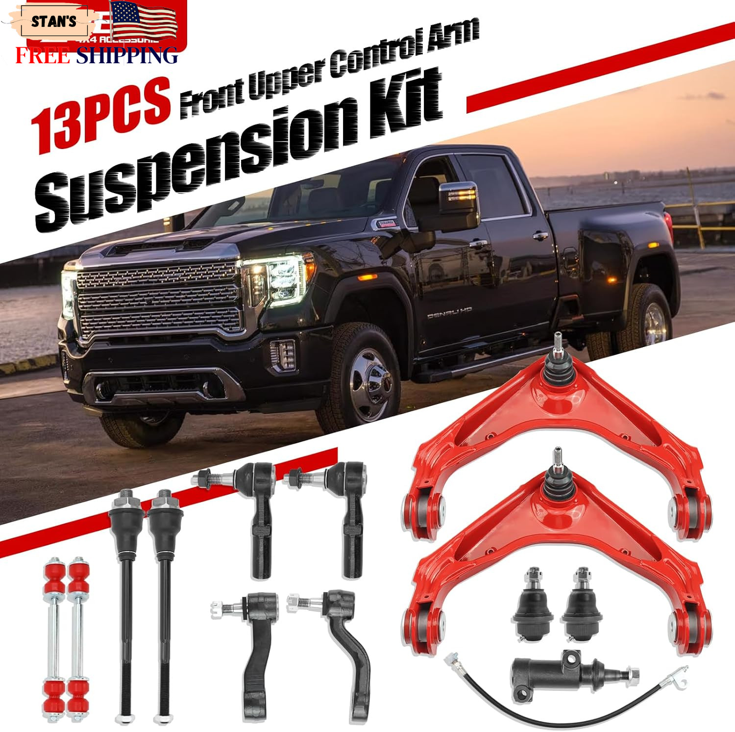 Front End Suspension Kit for Chevy Silverado GMC Sierra 2500HD 3500HD 13PC NEW