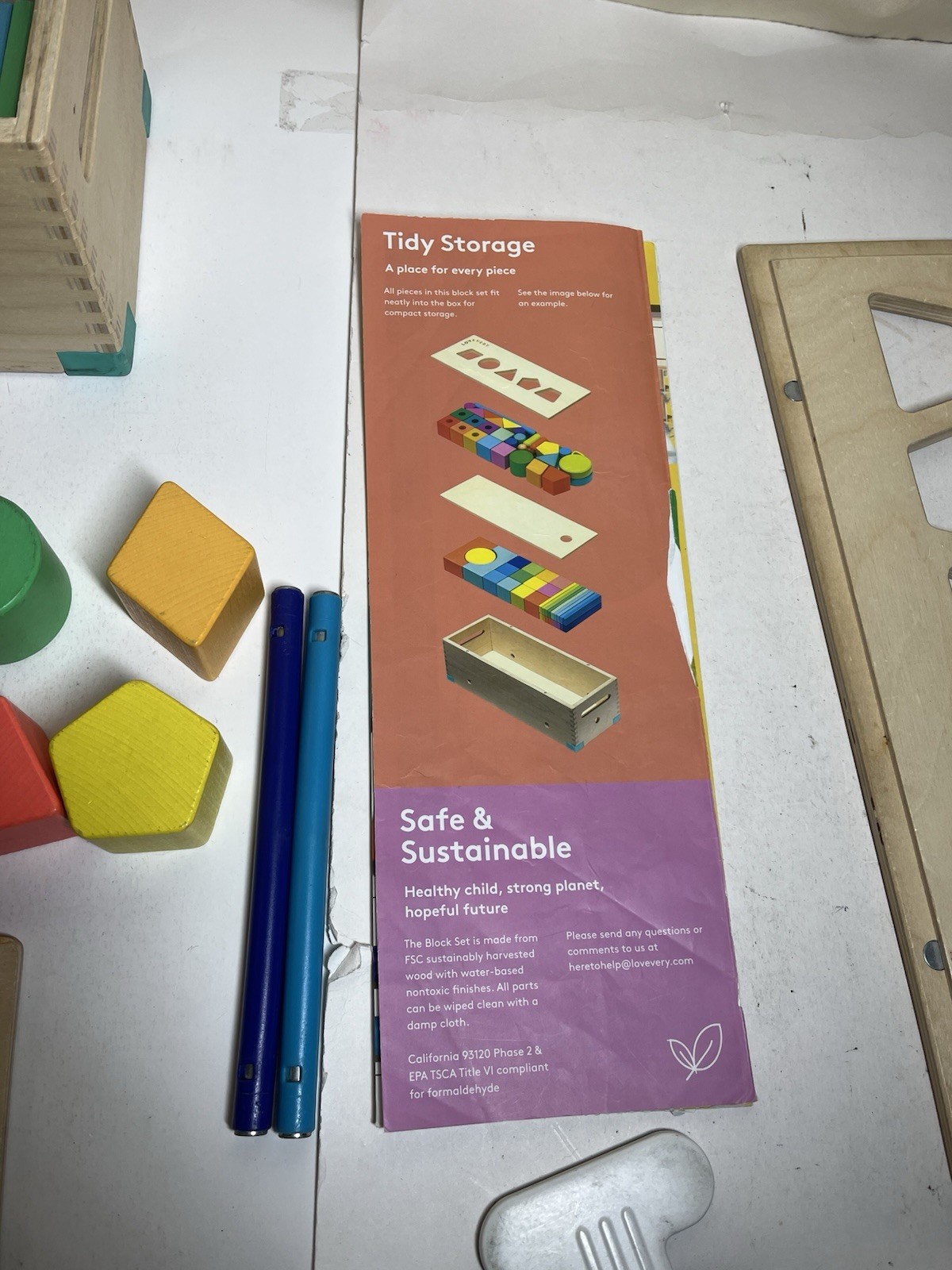 LOVEVERY The Block Shape Wooden Montessori Kids 59 Pieces Incomplete READ