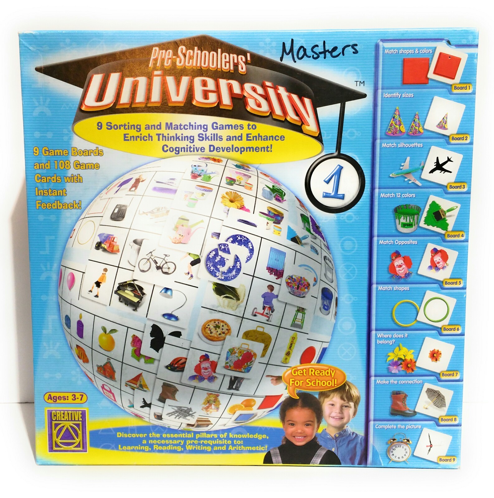 PRE-SCHOOLERS UNIVERSITY Matching Sorting Learning Game 2004 Creative Toys 5371