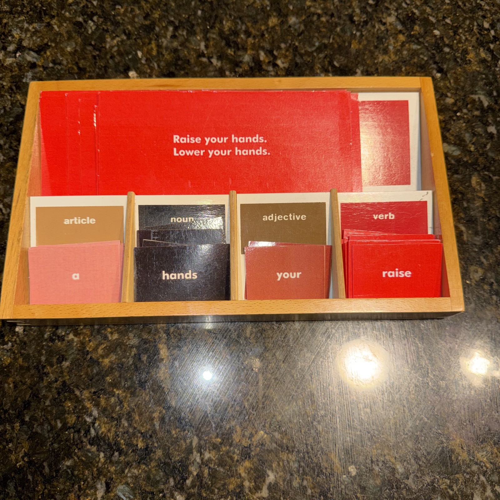 Montessori Grammar Box Article Nouns Adjective Verb Homeschool Parts Of Speech