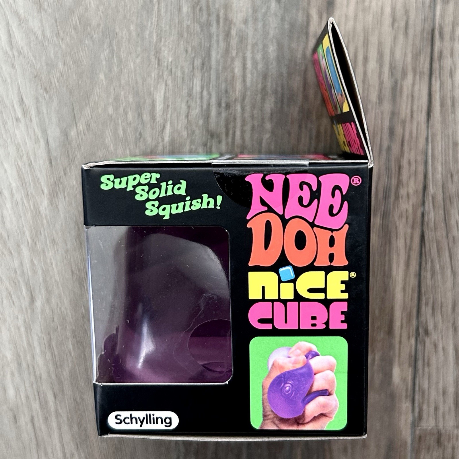 Brand New Needoh Nice Cube Purple Schylling Squeeze Toy Super Solid Squish 2.25″