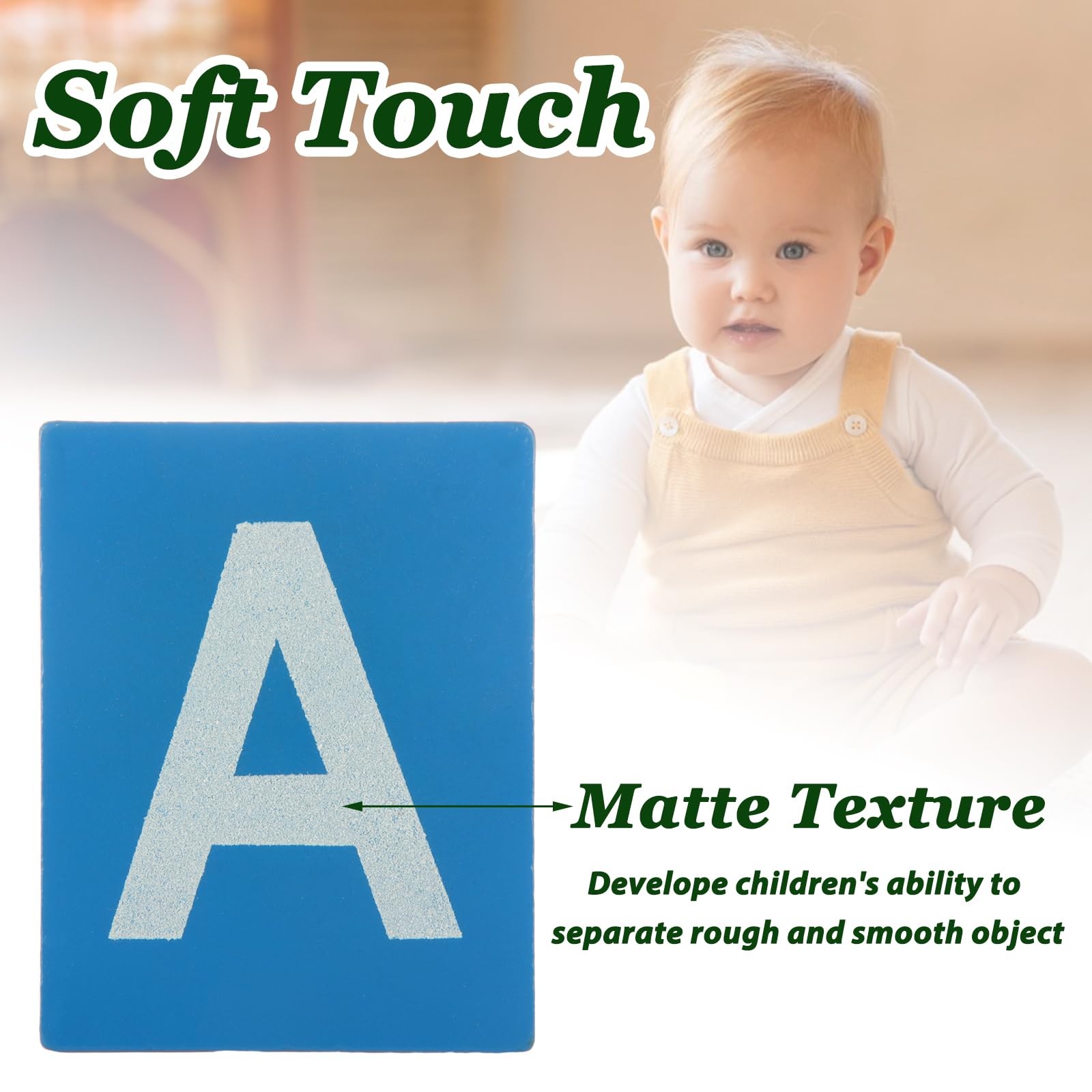 Montessori Lower and Capital Case Sandpaper Letters, Tactile Letters for Pres…