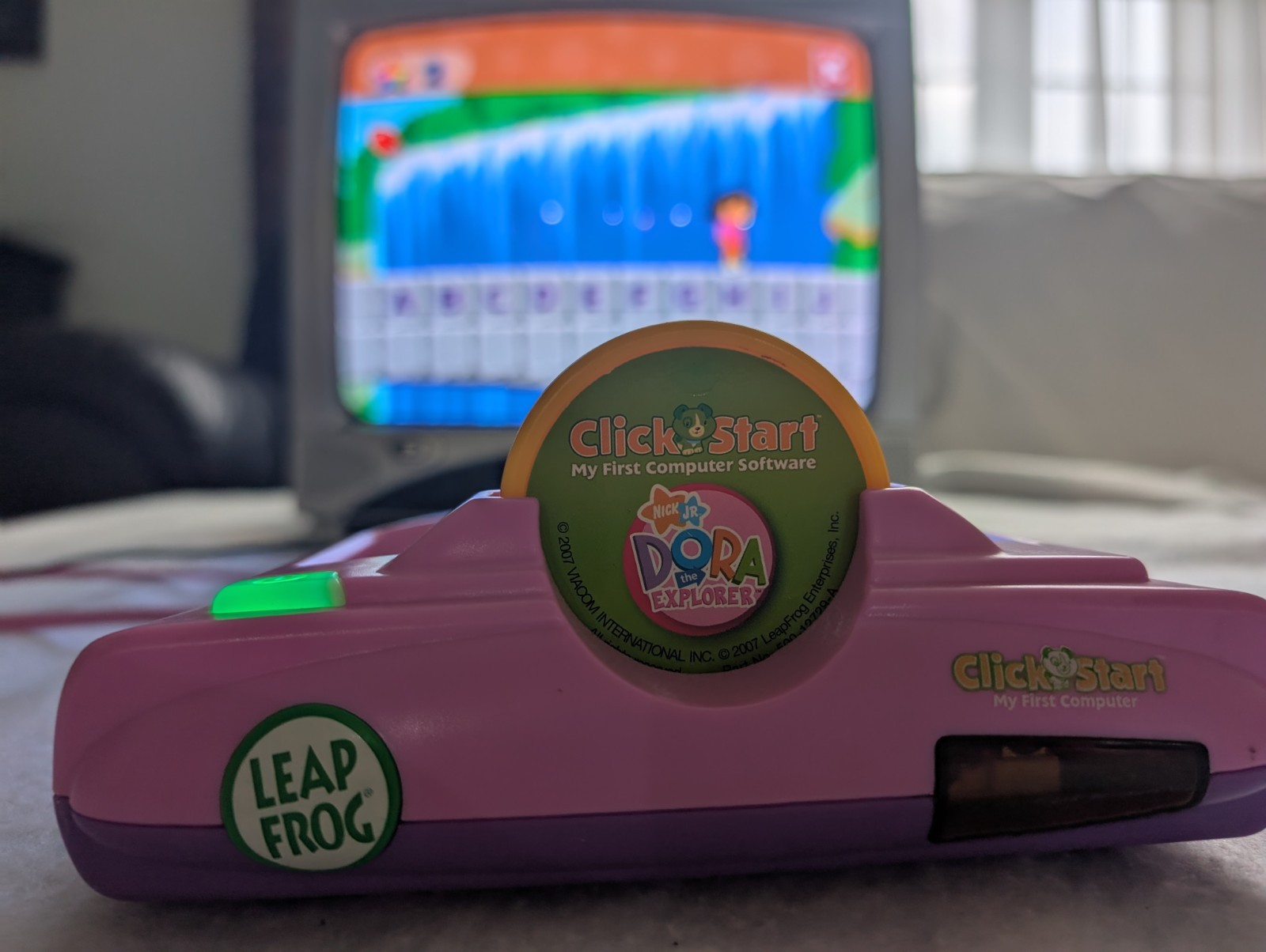 LeapFrog Clickstart My First Computer W/ Controller Console 1 Game Tested Works