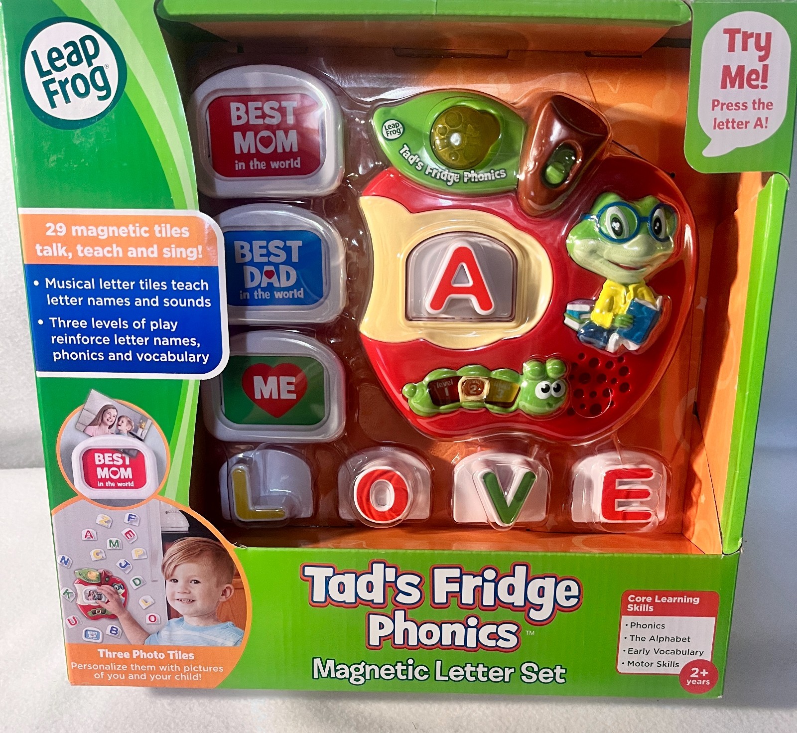 LEAP FROG TAD’S FRIDGE PHONICS MAGNETIC LETTER SET TILES TALK & SING NIB
