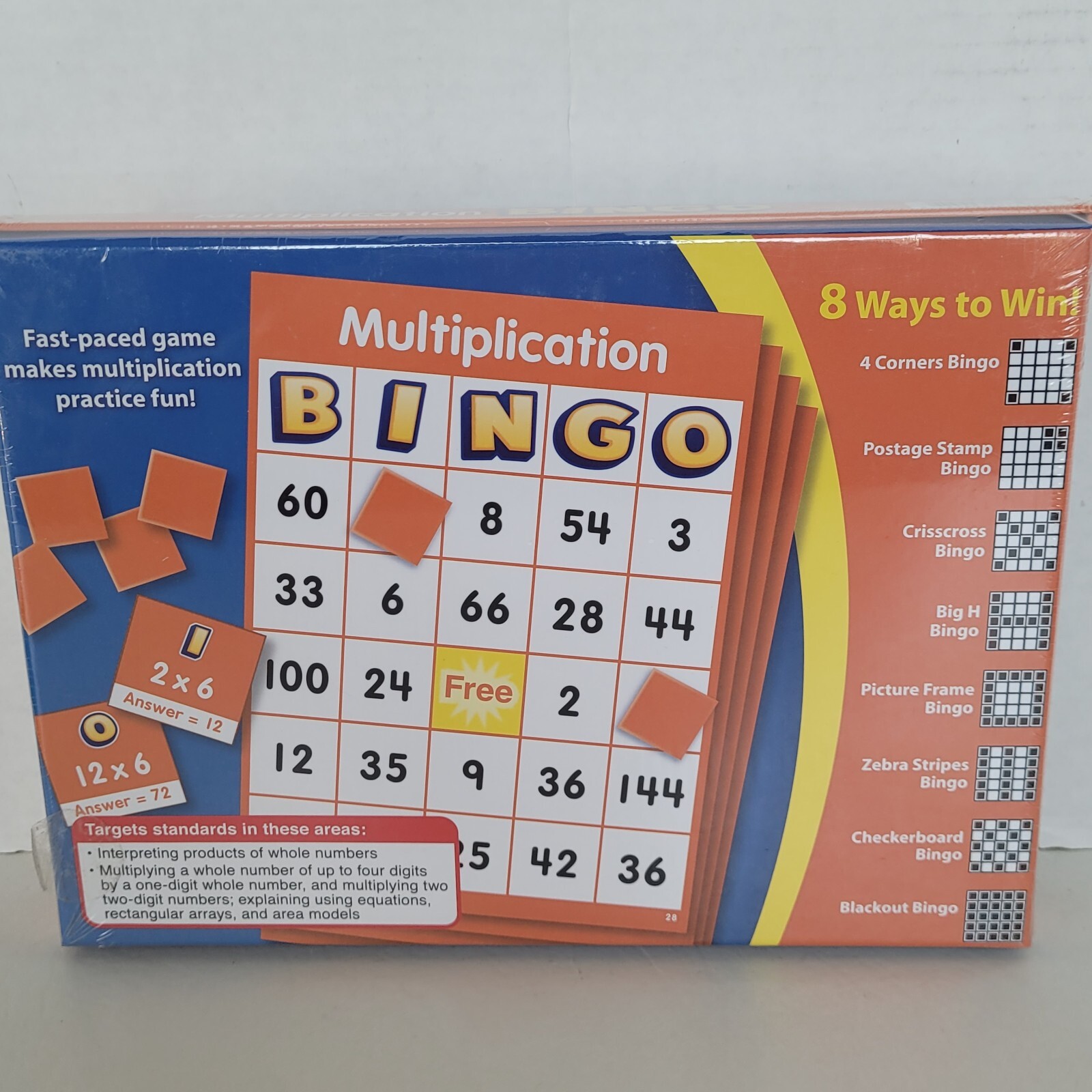 Multiplication BINGO Lakeshore Game Grades 3-4 Sealed Up To 36 Players Brand New