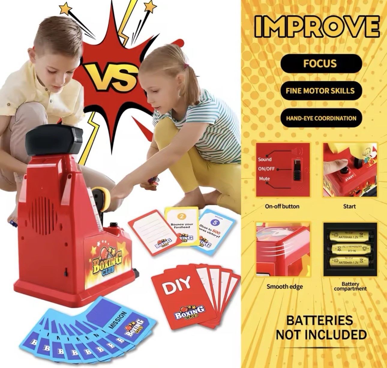 New Mini Boxing Toy Kids Family Game Desktop Integrator Table Finger Force Fun