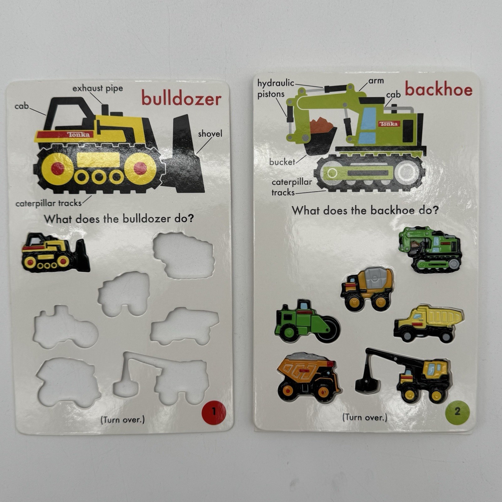 Tonka Construction Trucks Book Hands On Learning 7 Stacking Cards Hasbro Age 2-5