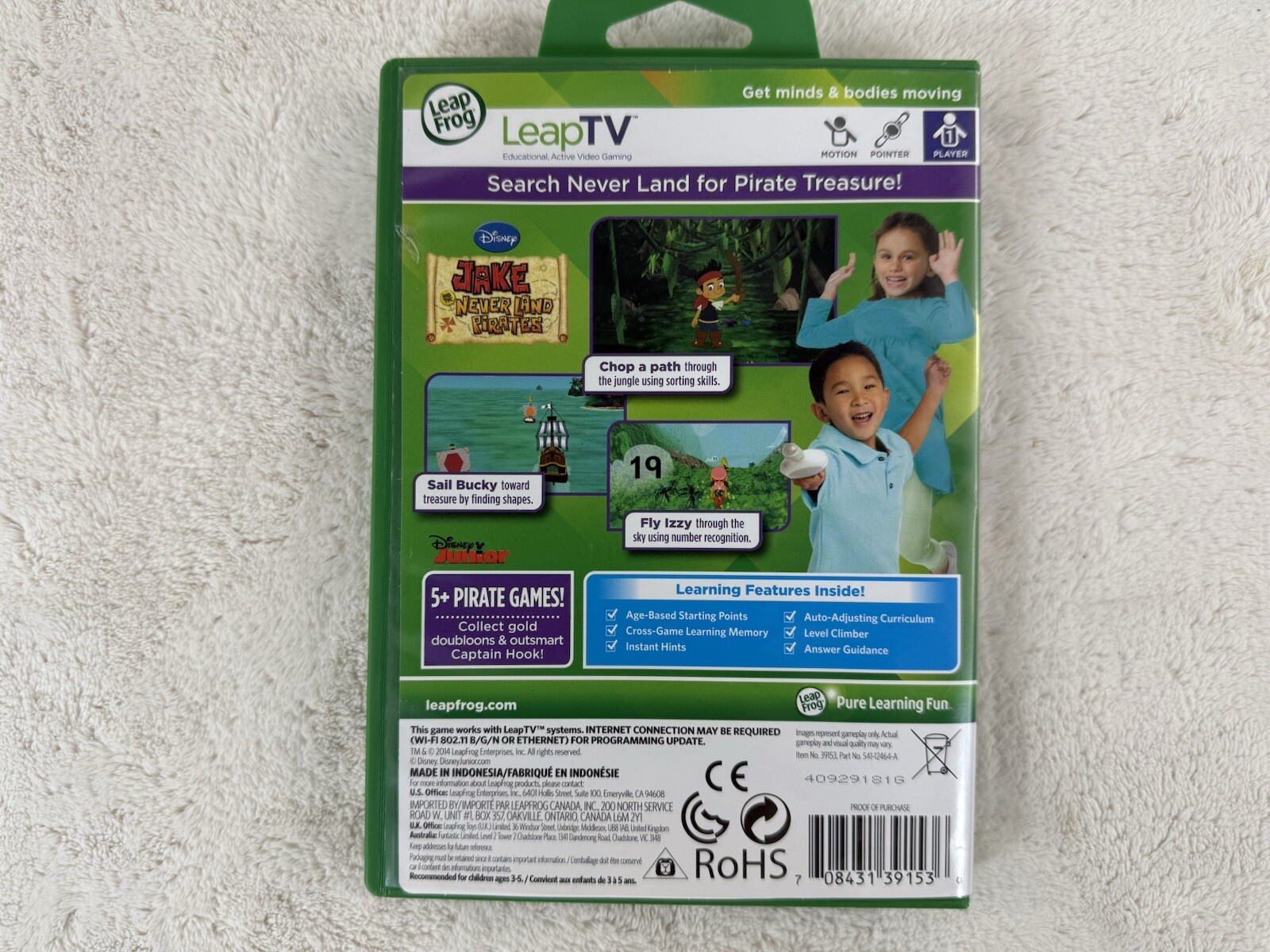 Leap Frog Learning Game Jake & The Neverland Pirates Age 3-5 LeapTV Mathematics