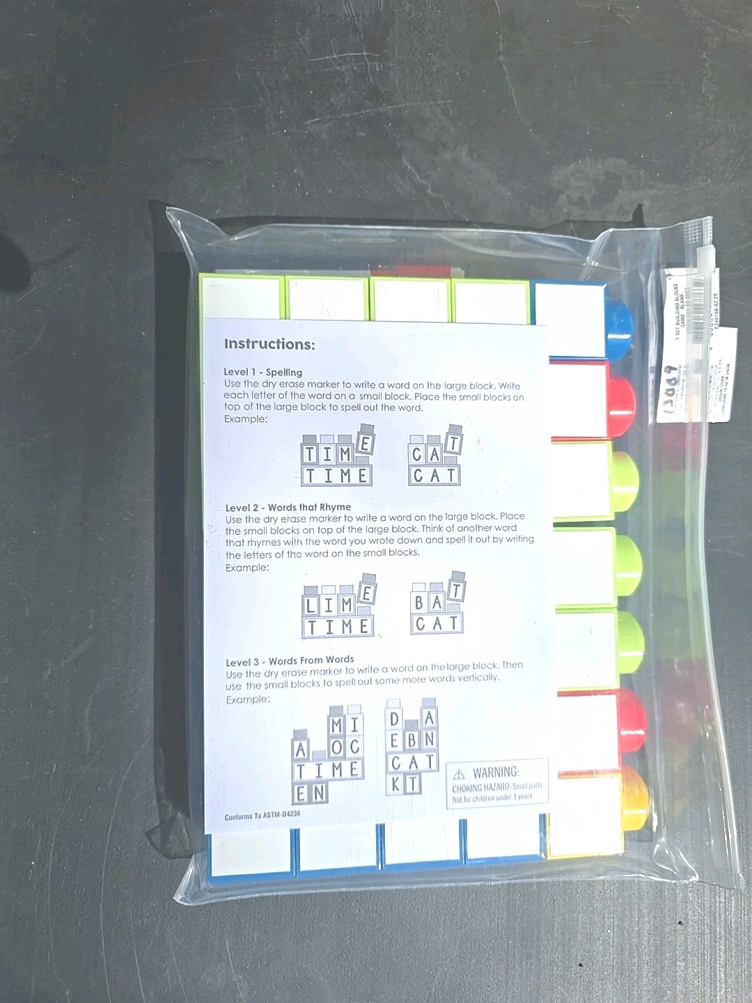 13009 NEW Building Block Dry Erase Blank Blocks 15 Blocks 1 Marker1 Sheet Learn
