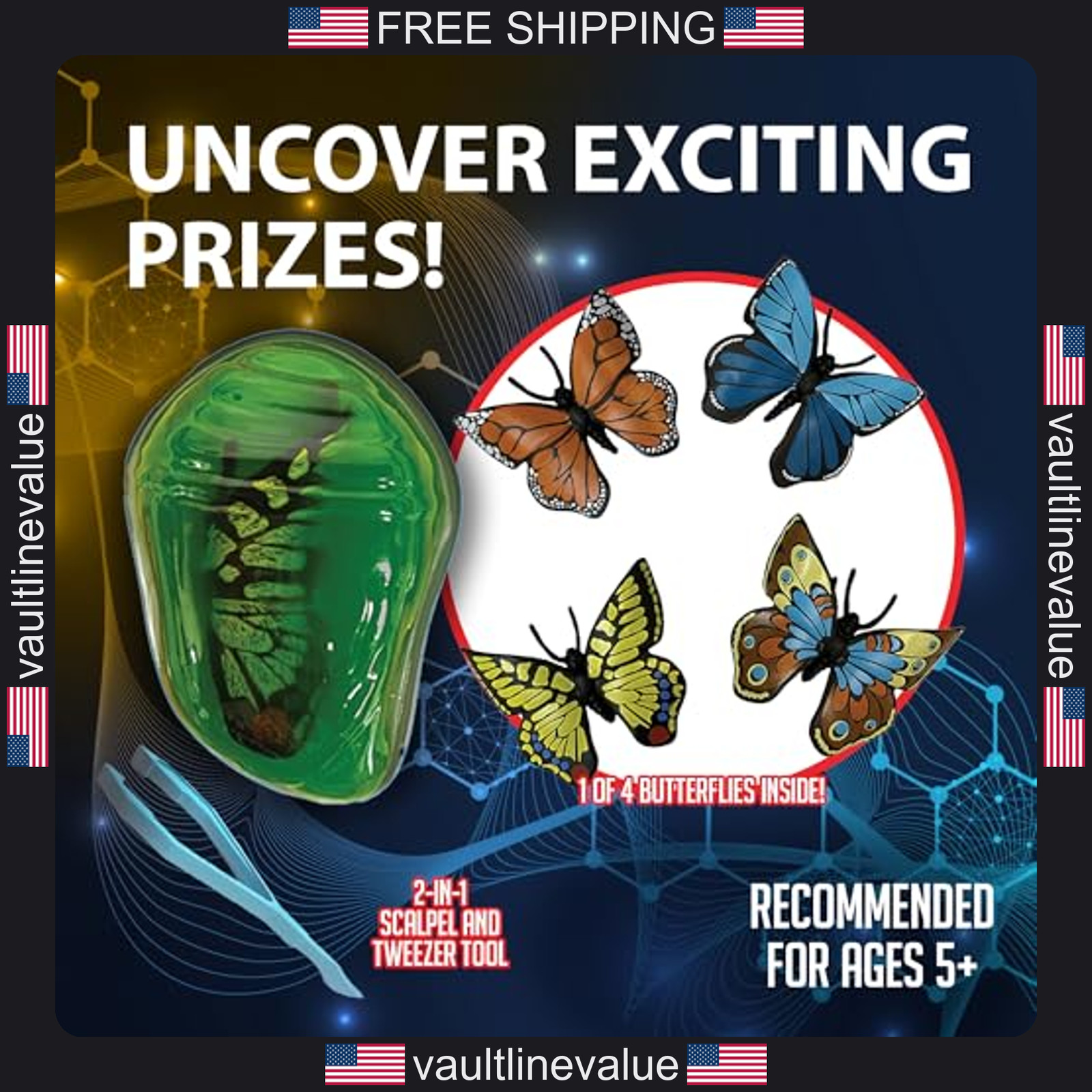 Discover-It Butterfly Metamorphosis Dissection Kit Kids STEM Science Ages 5+