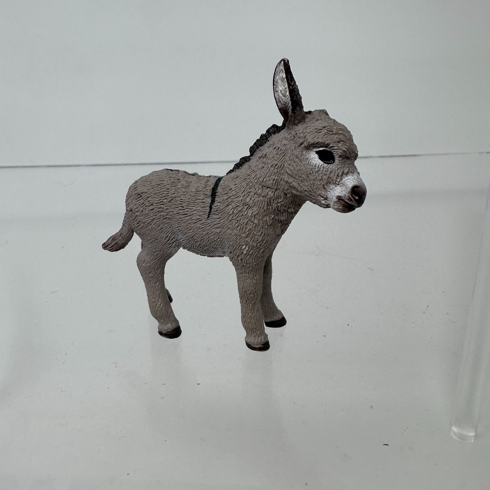 Schleich Donkey Foal Figure Gray Wildlife Zoo Baby Animal Figurine 2.5″ 2013